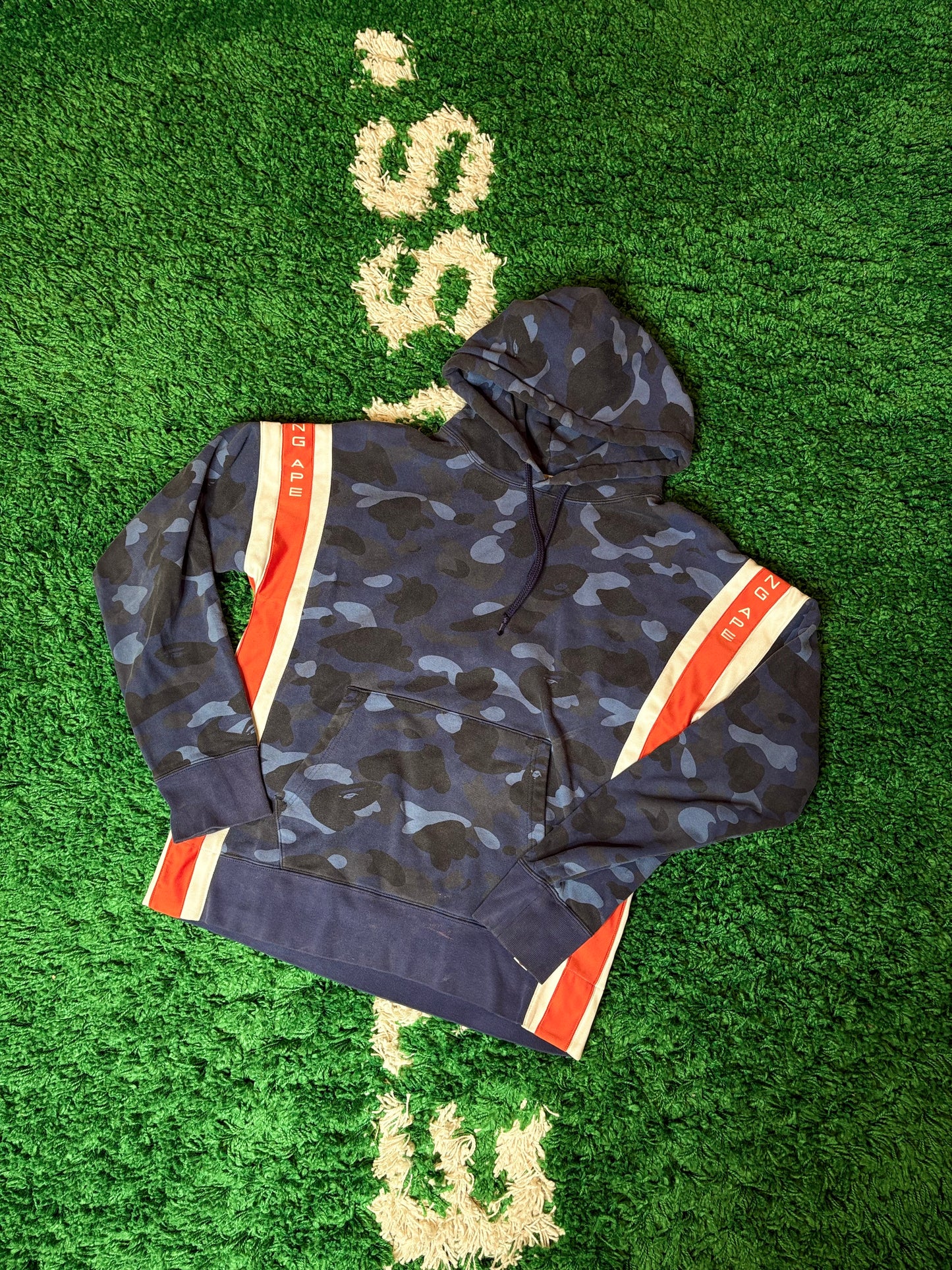 Bape Hoodie Navy Camo Size Medium