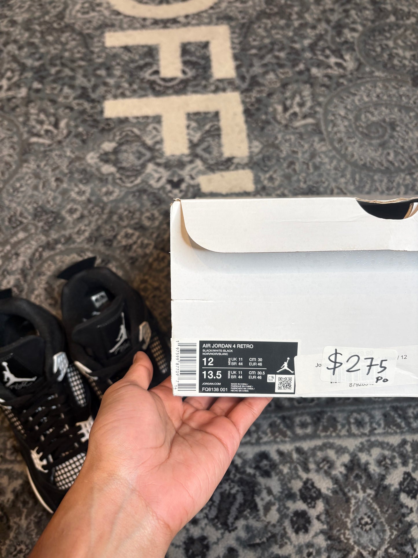 Jordan 4 Retro “White Thunder” CLEAN OG SIZE 12