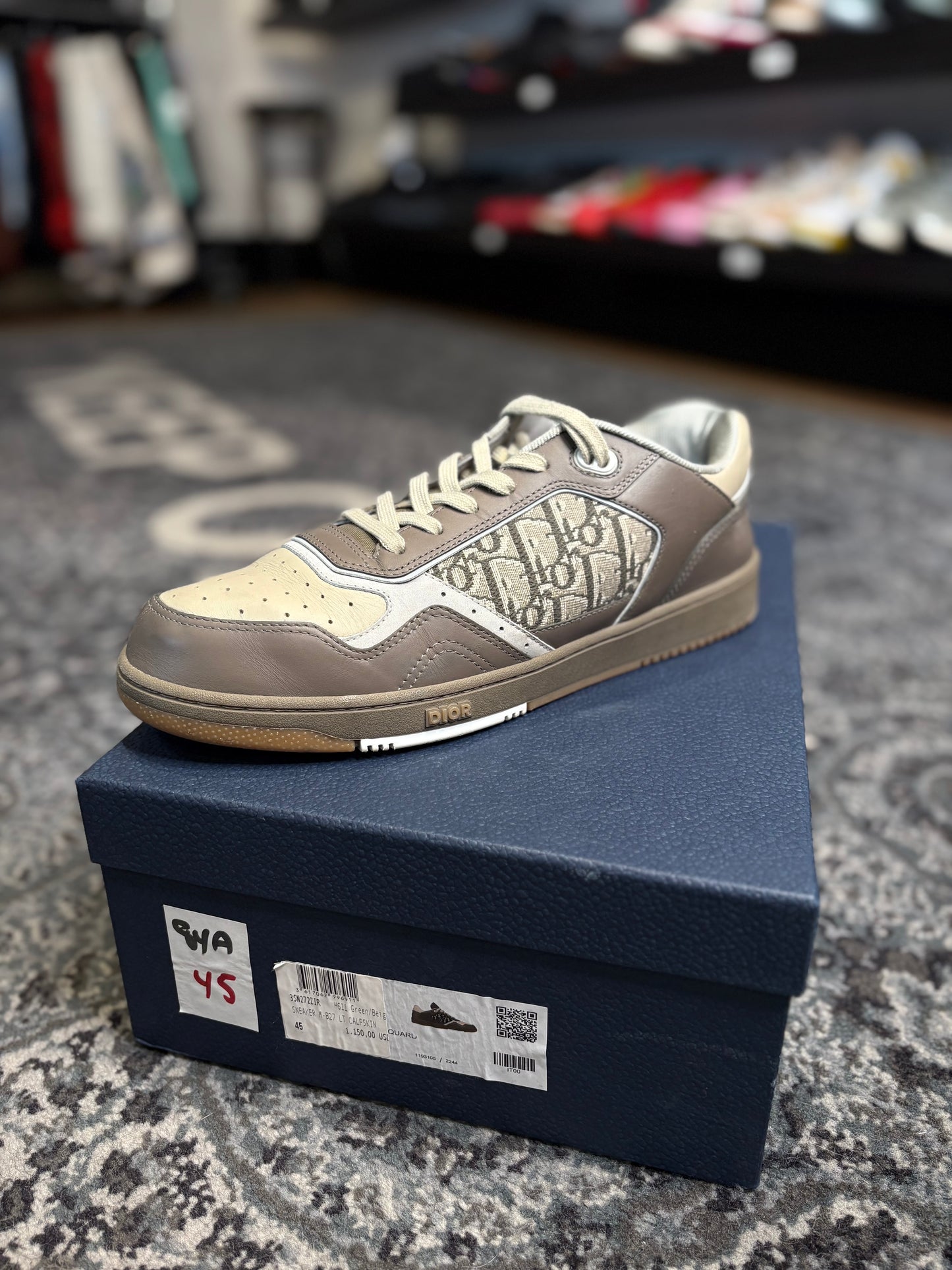 Dior Gray Monogram Sneakers Clean OG Size 45