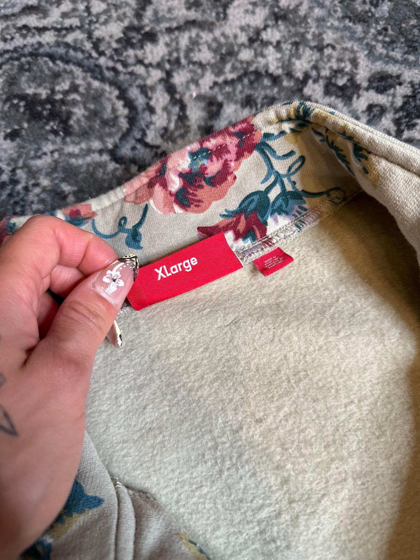 Supreme Floral Half Zip Pullover Size XL