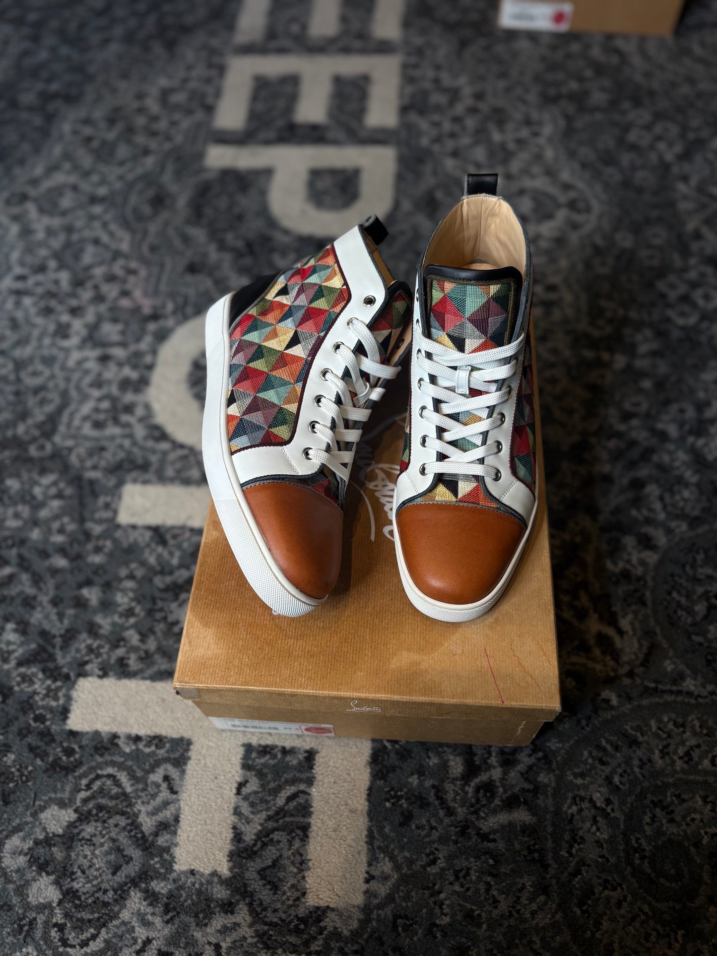 Louboutin Orlando Flat High Top Multicolor Black DS OG SIZE 10.5(43.5)