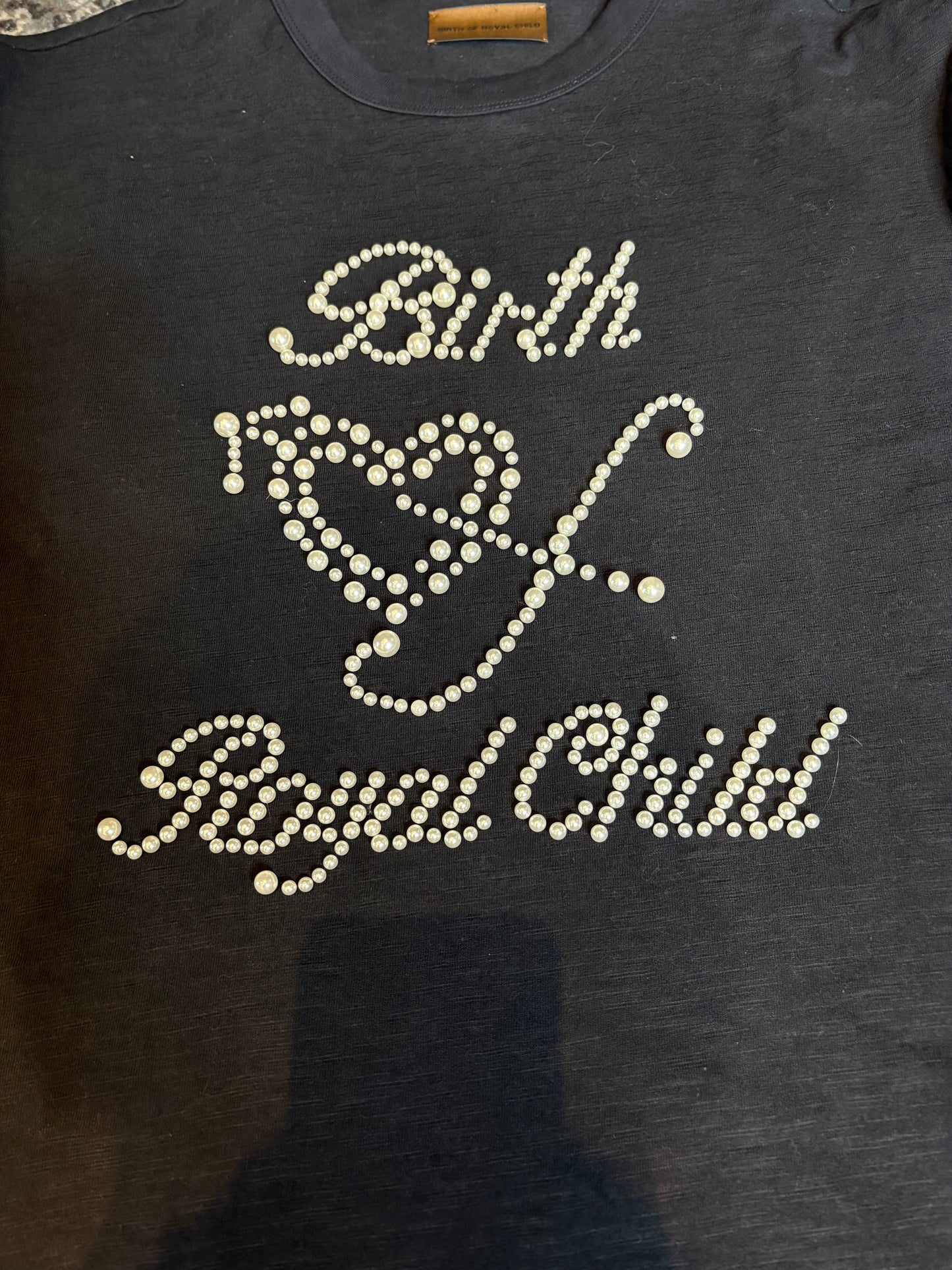 Birth Of Royal Child Tee Black Pearl Size Large
