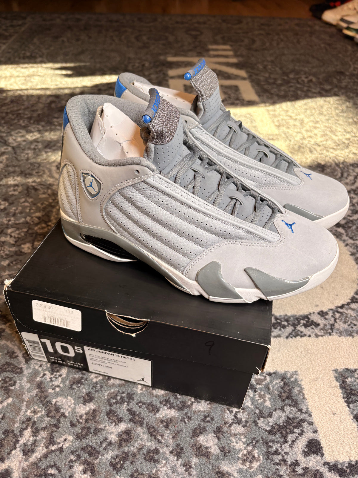Jordan 14 Retro “Wolf Grey” Clean Og Size 10.5
