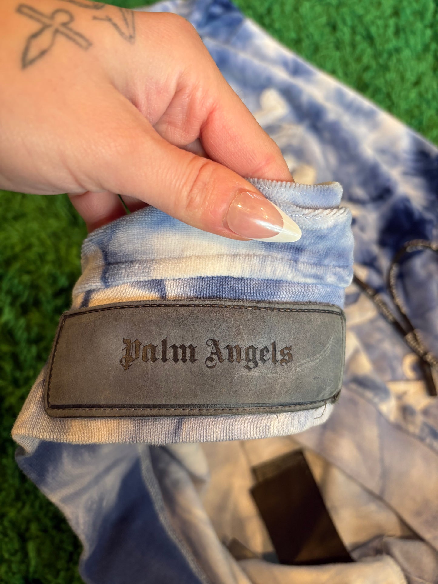 Palm Angels Blue Tie-Dye Hoodie Size XL