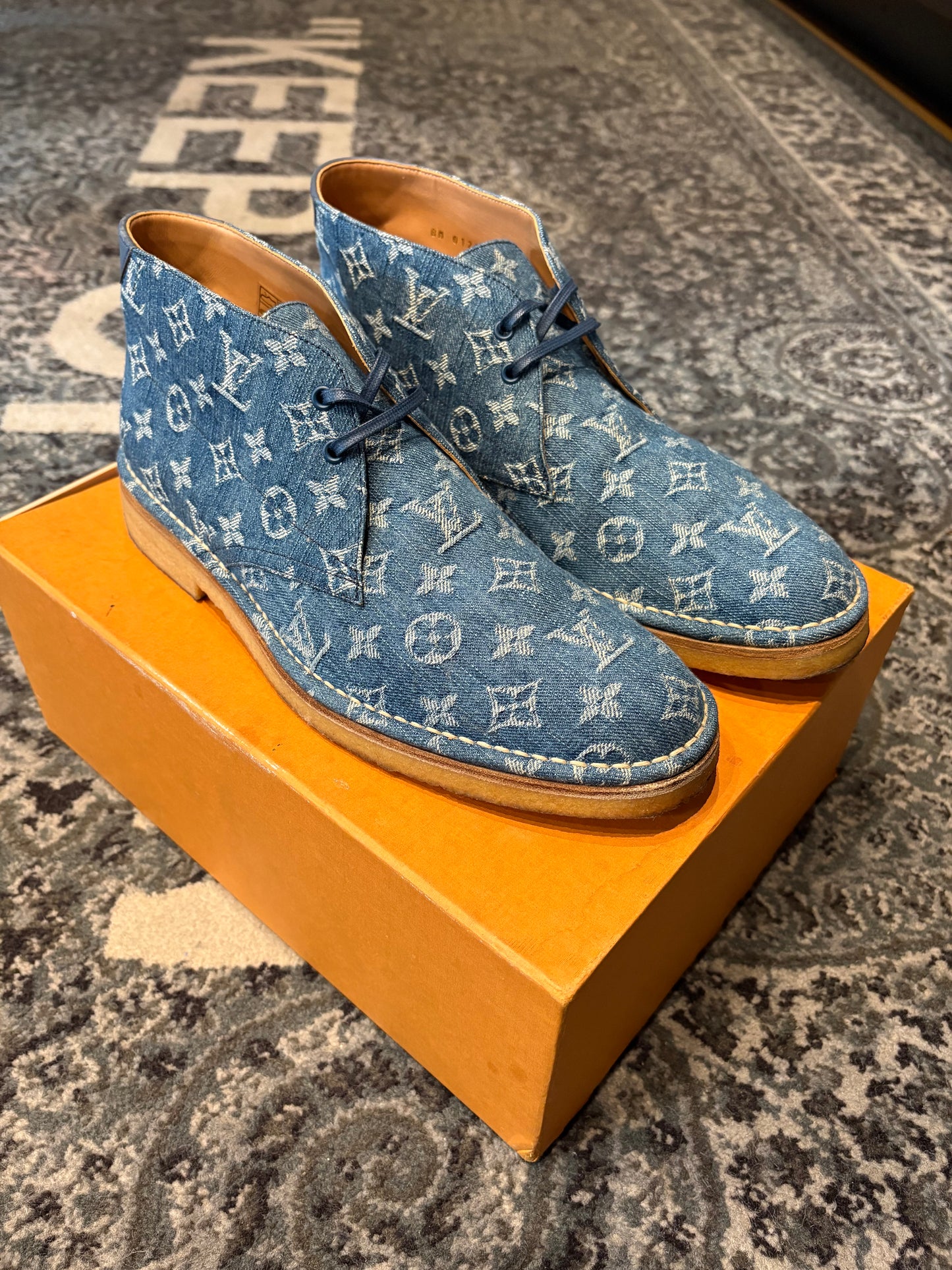 LV Monogram Denim Boots CLEAN OG SIZE 10M