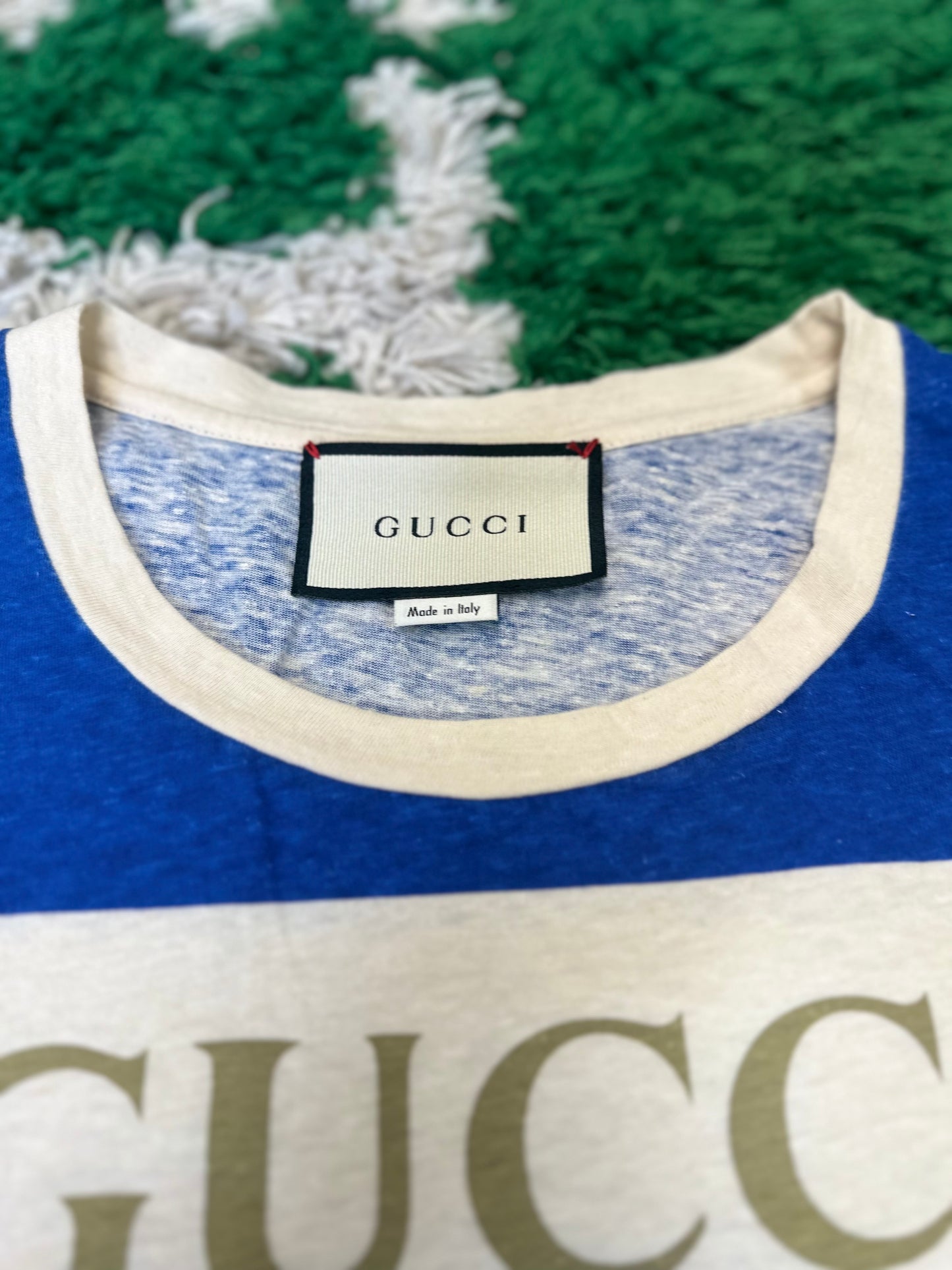 Gucci Striped Blue Tee Size Medium