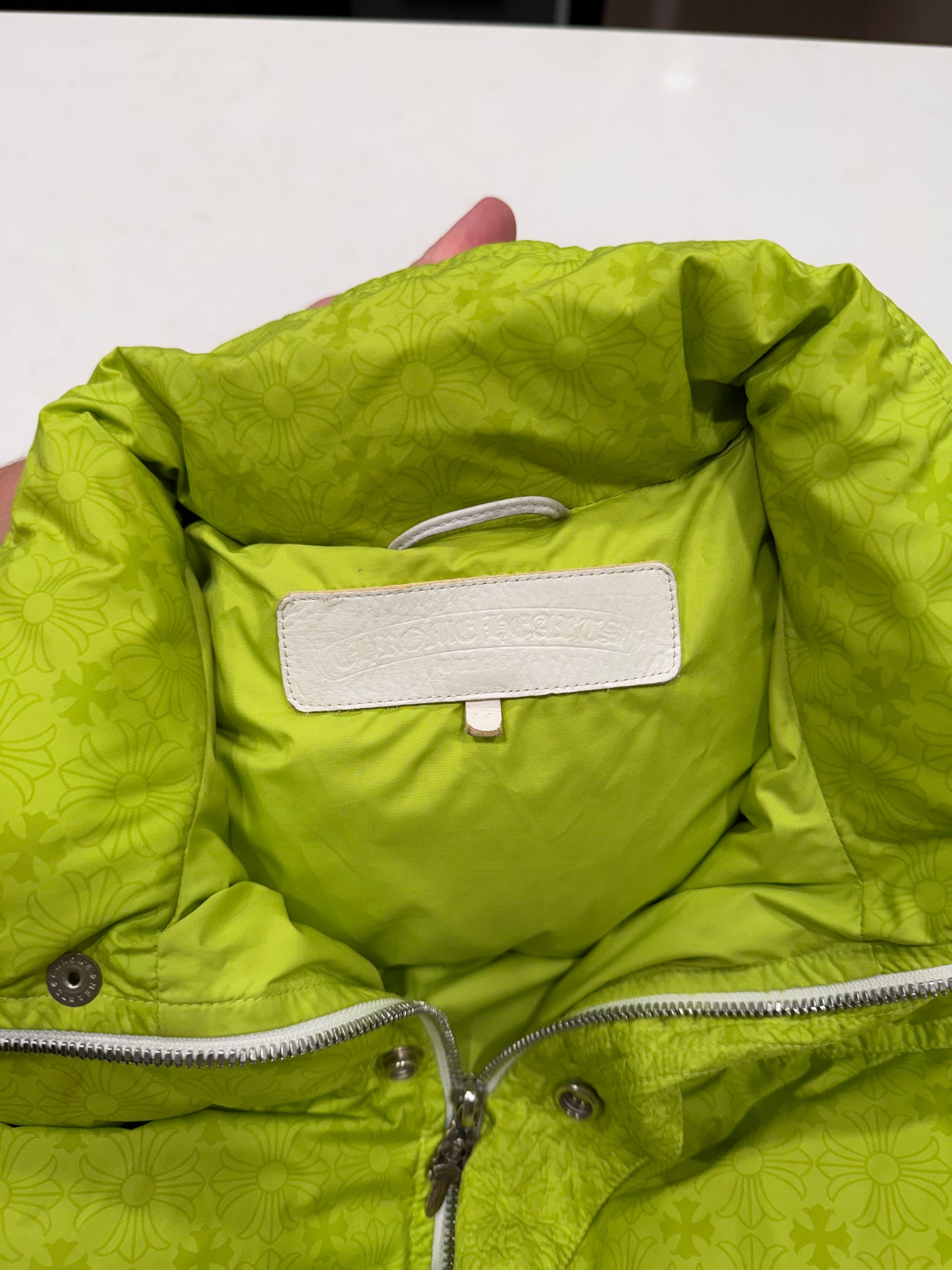 Chrome Hearts Green Quilted Puffer Jacket Size Medium