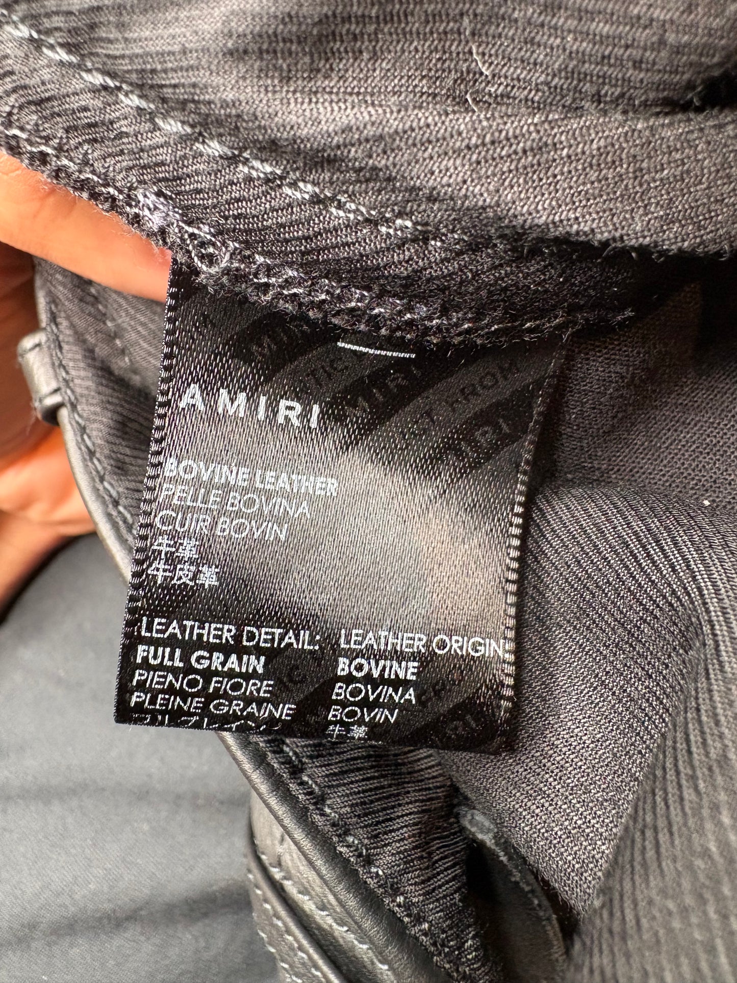 Amiri Black Leather Jeans Po Size 32(48 EU)