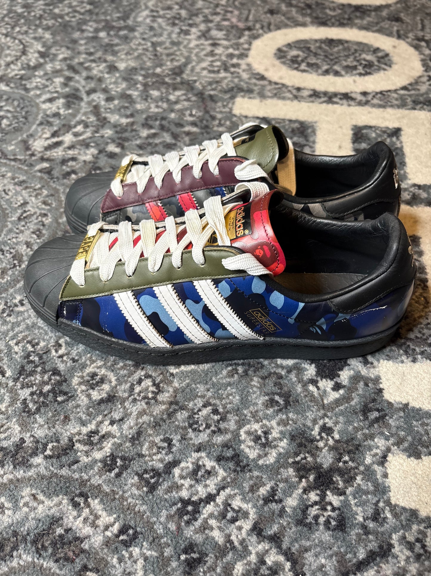 Adidas Superstar 80s Bape Multi Camo Clean Nb Size 10.5