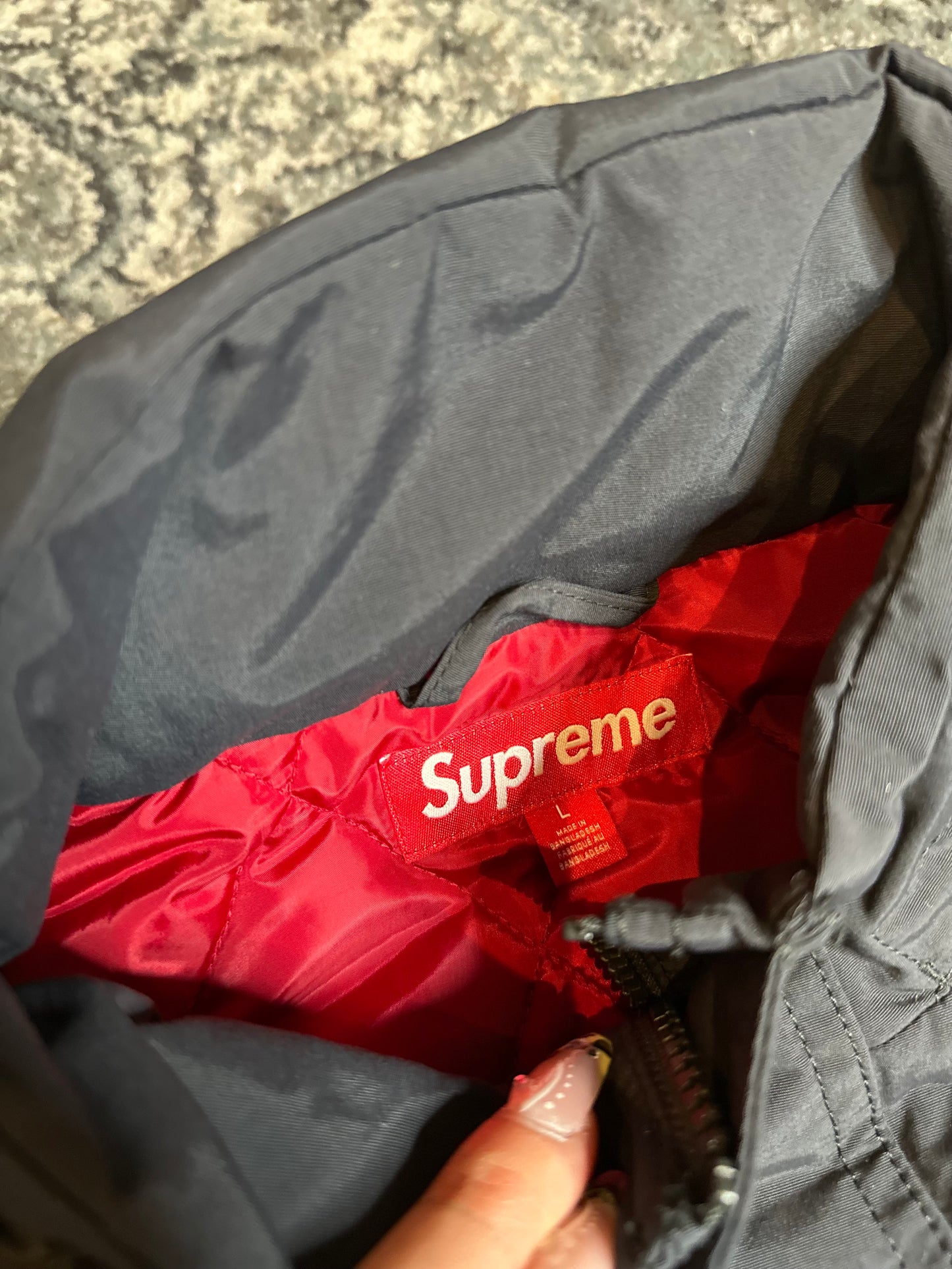 Supreme Salem Half Zip Stadium Jacket Size Large