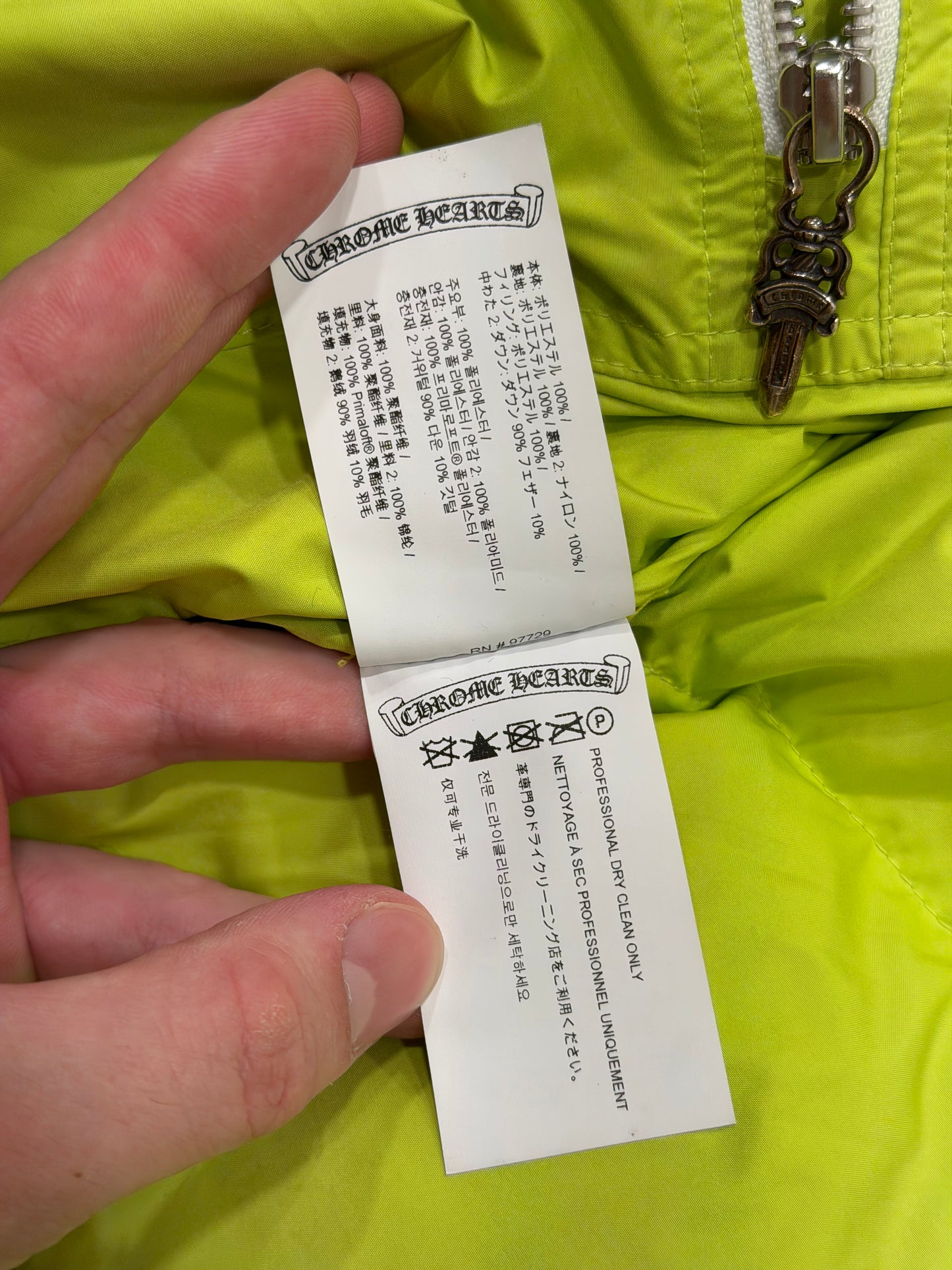 Chrome Hearts Green Quilted Puffer Jacket Size Medium