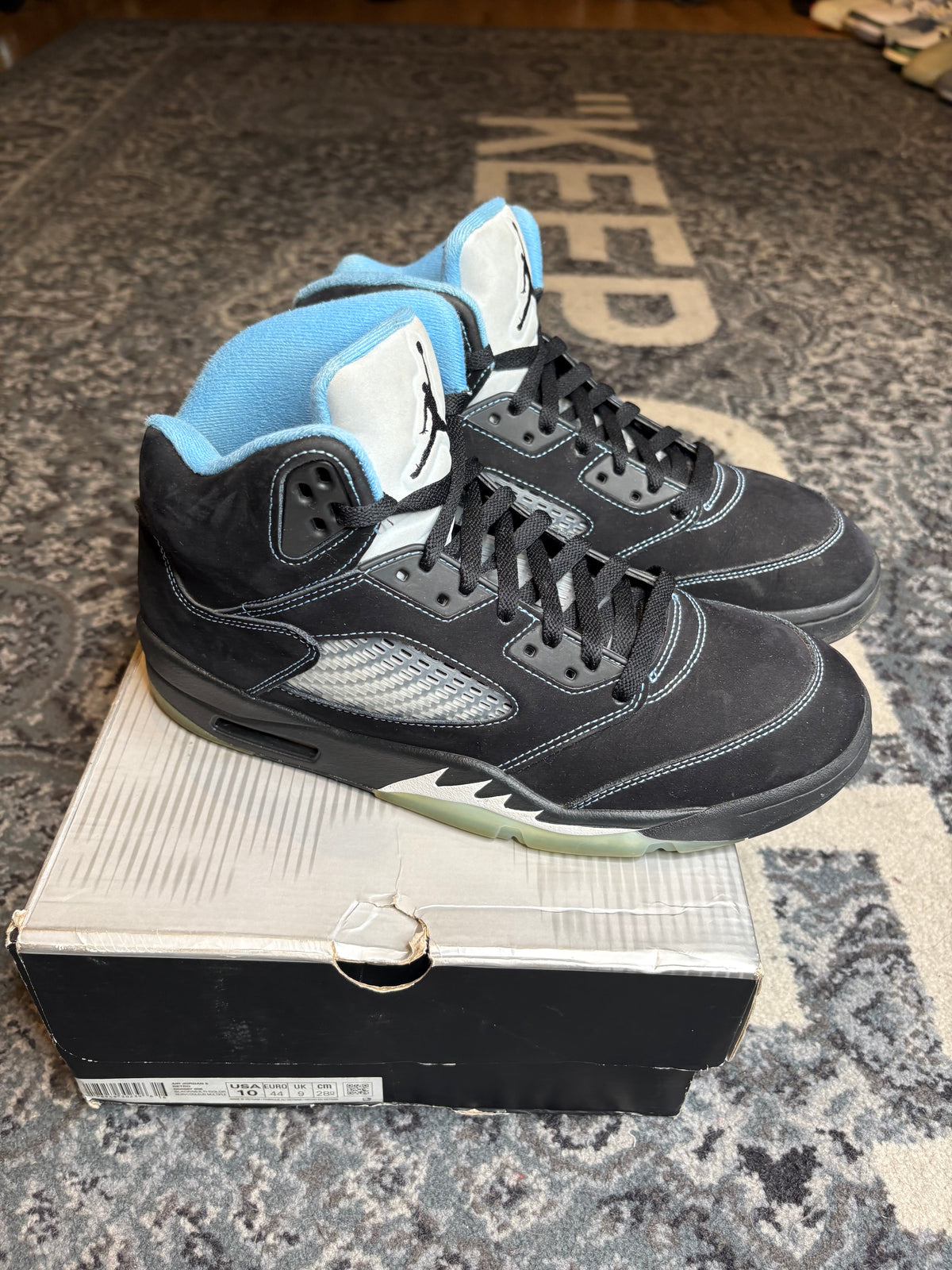 Jordan 5 Retro “Black Unc” Po Og Size 10