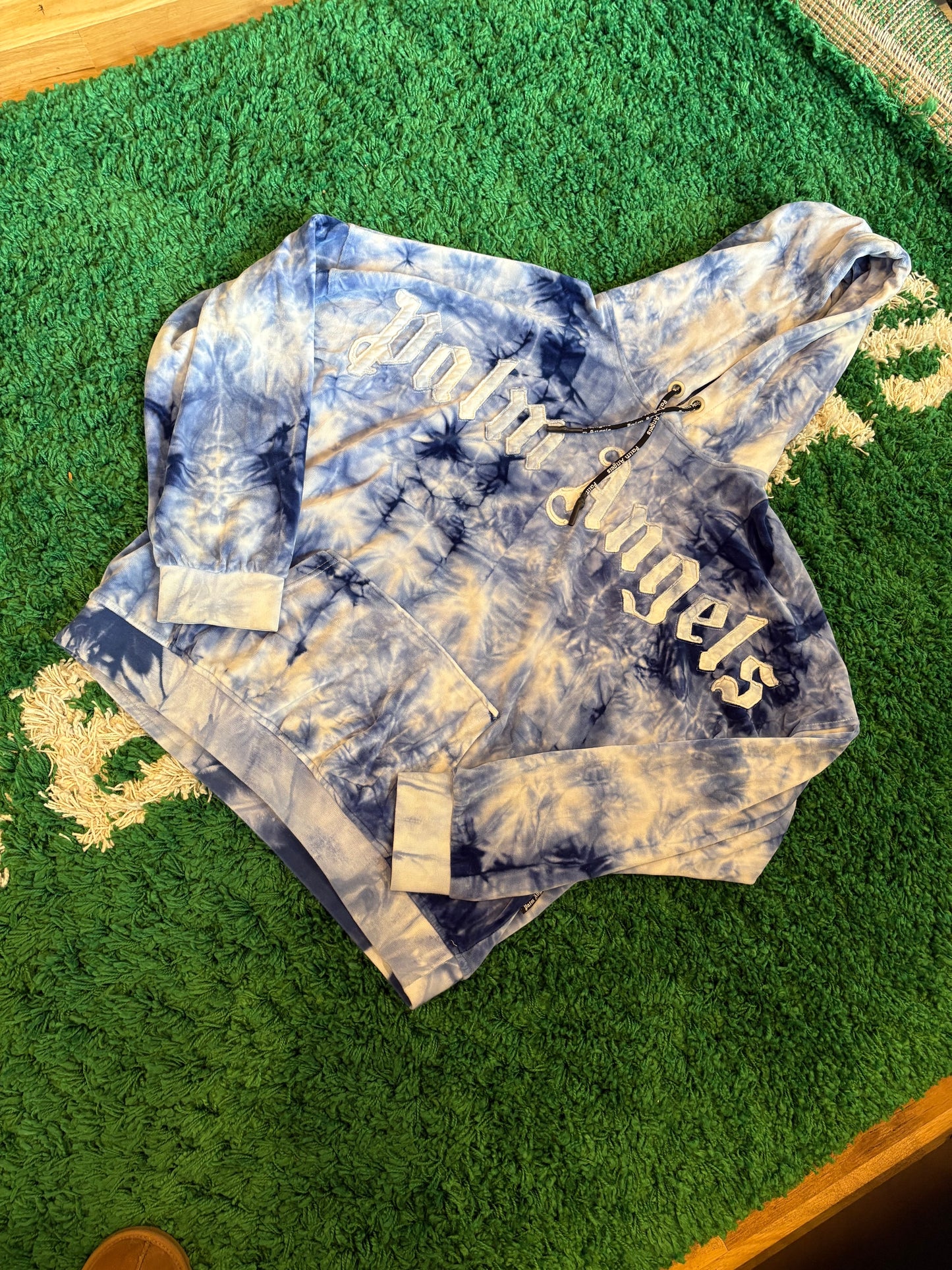 Palm Angels Blue Tie-Dye Hoodie Size XL