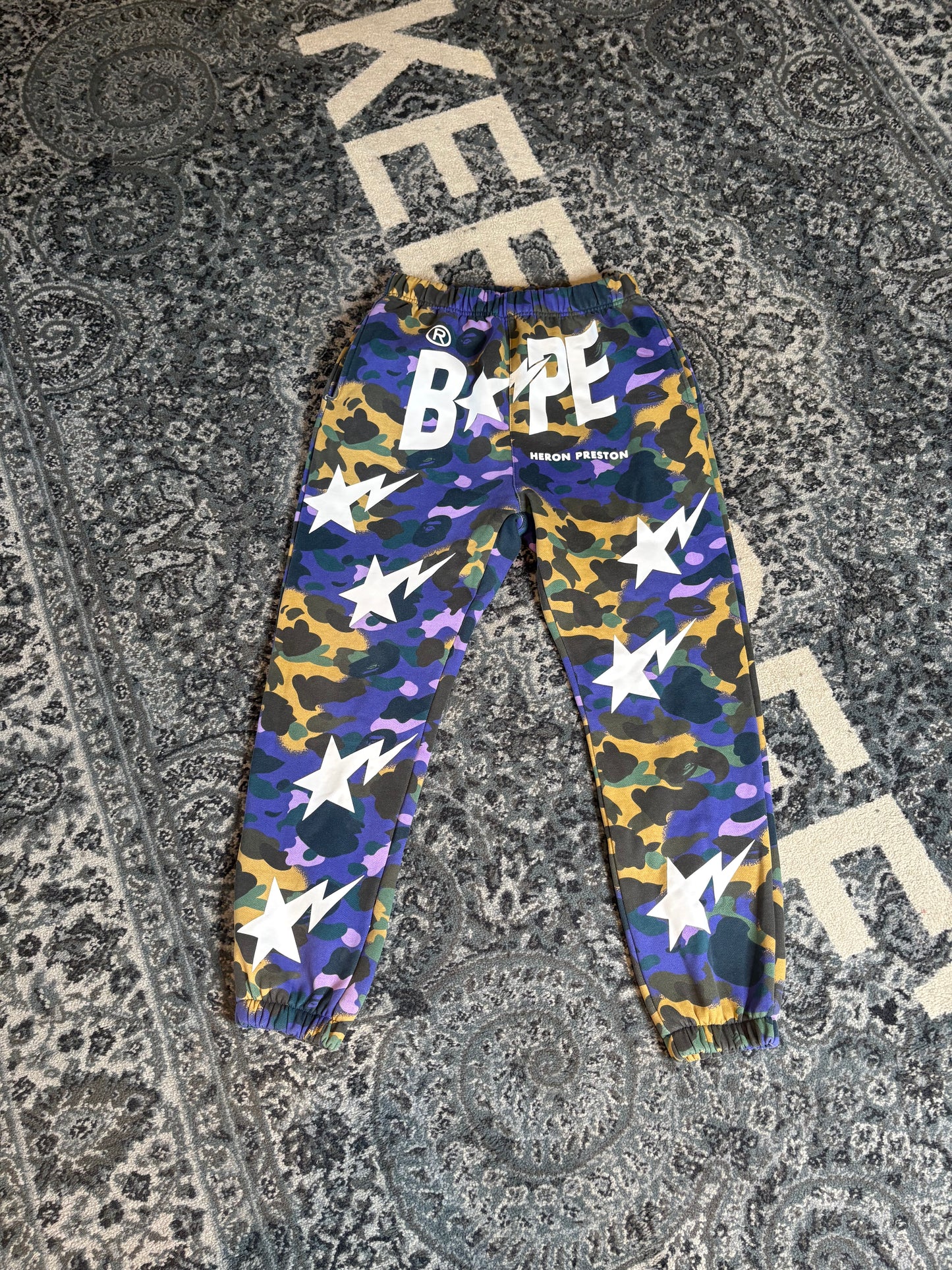 Heron Preston X Bape Camo SweatPants WORN 1X XXL