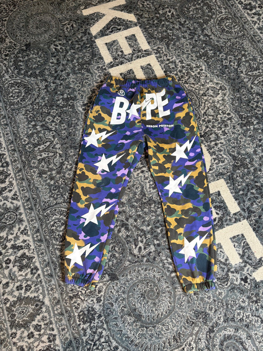 Heron Preston X Bape Camo SweatPants WORN 1X XXL