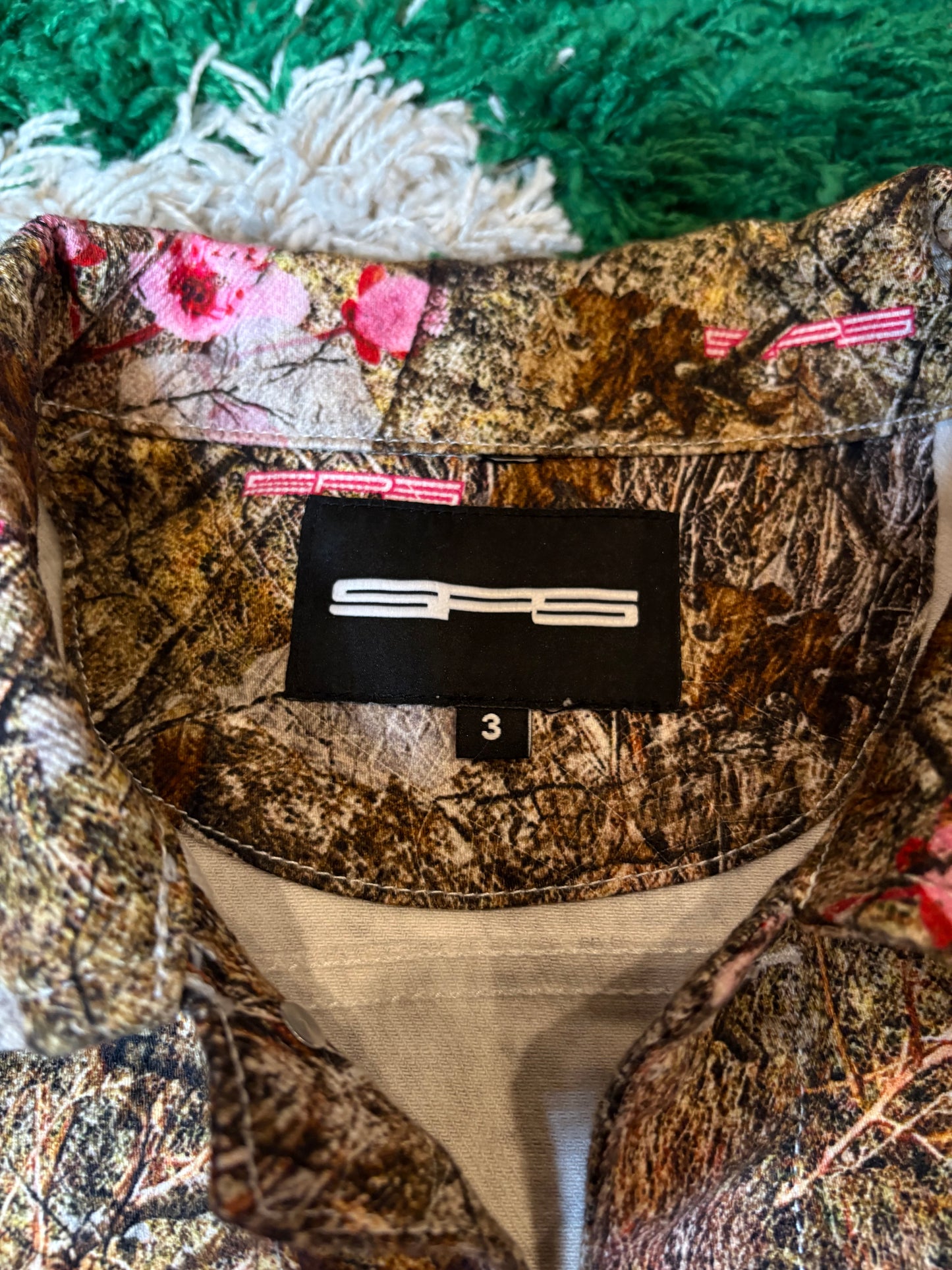 Sp5der Pink Rhinestone Camo Jacket Size Large