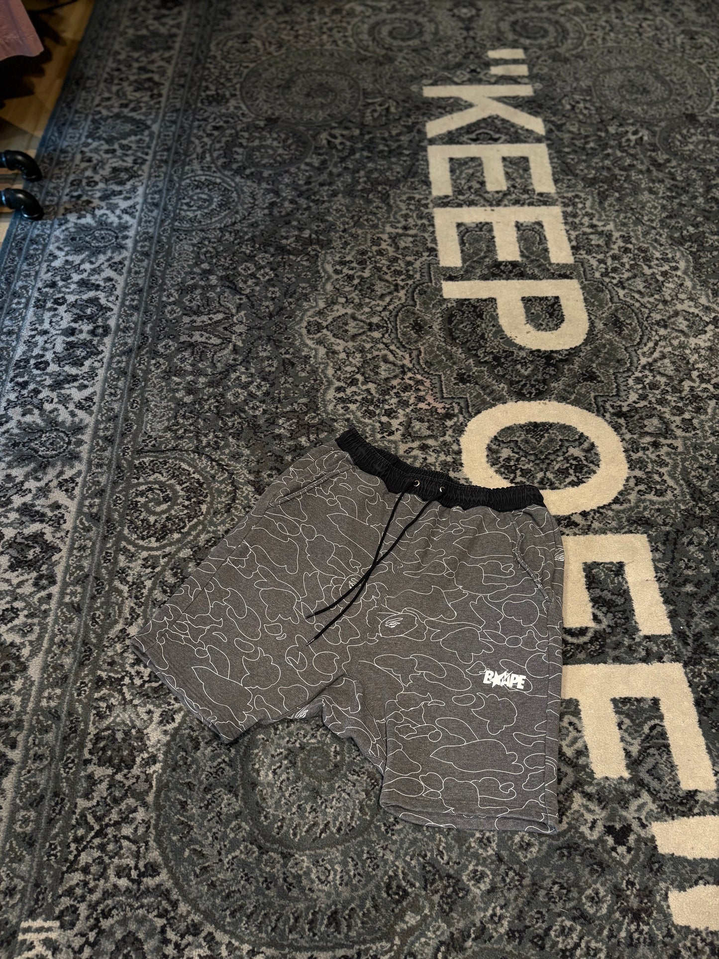 Bape Gray Sweat Shorts Size Medium