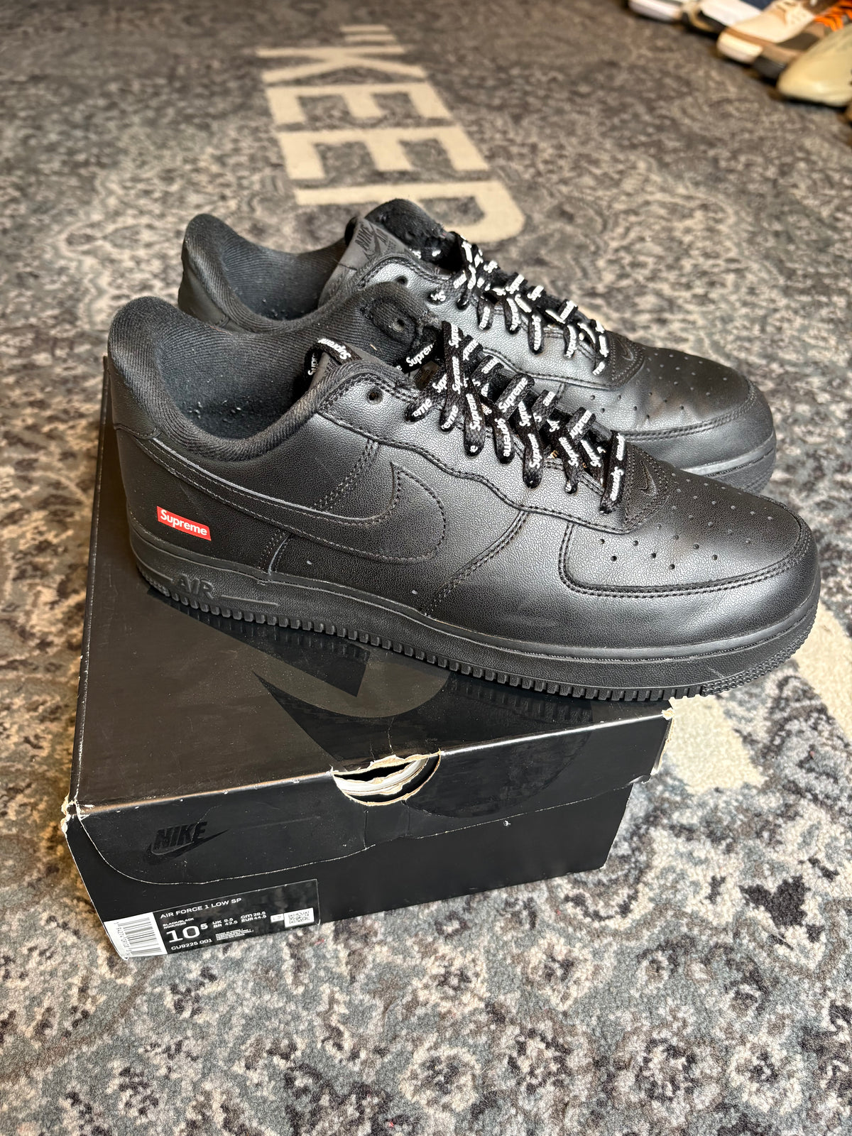 Nike Air Force 1 Supreme “Black” Clean Og Size 10.5