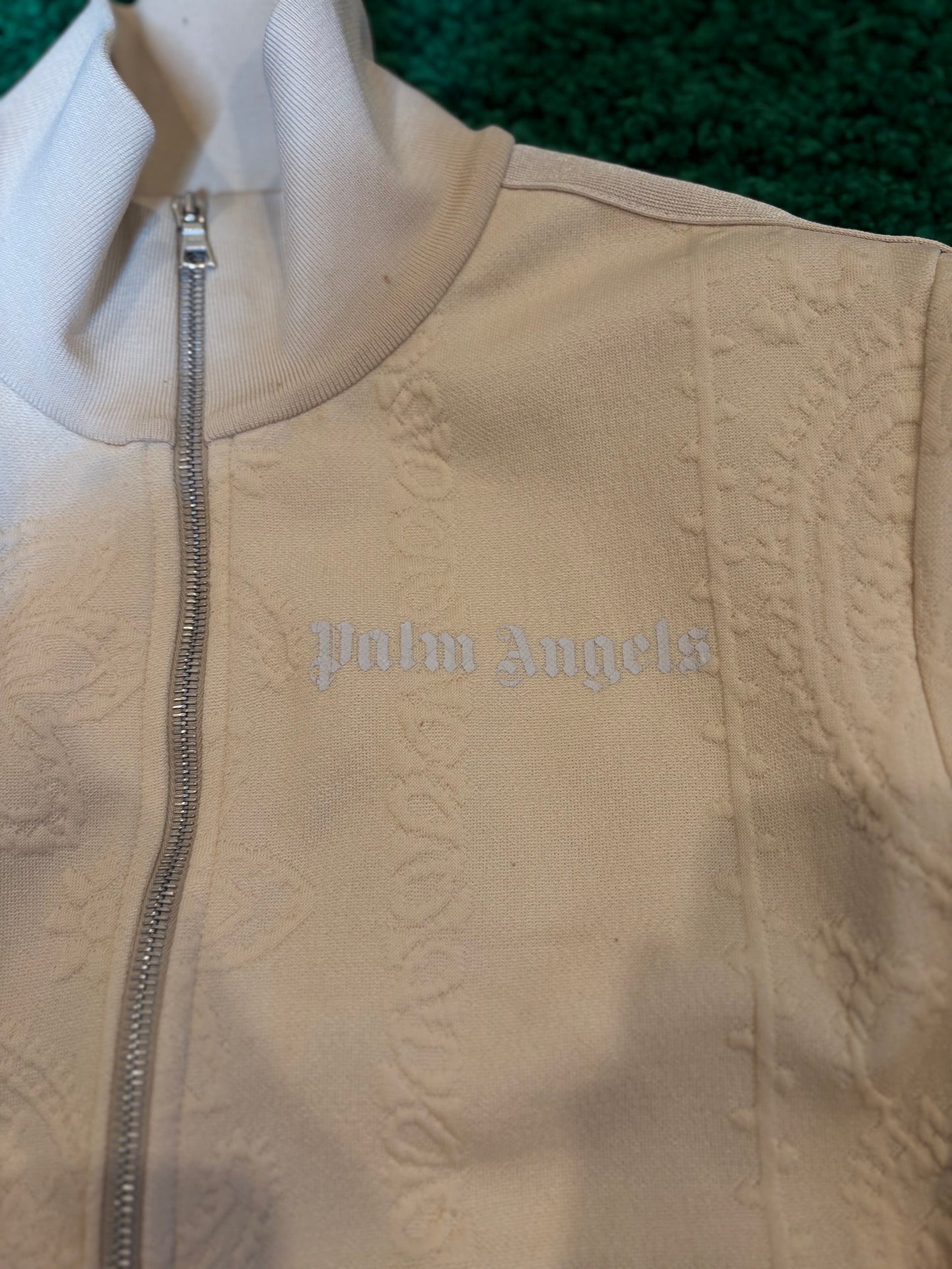 Palm Angels Cream Zip Paisley Jacket Size Small