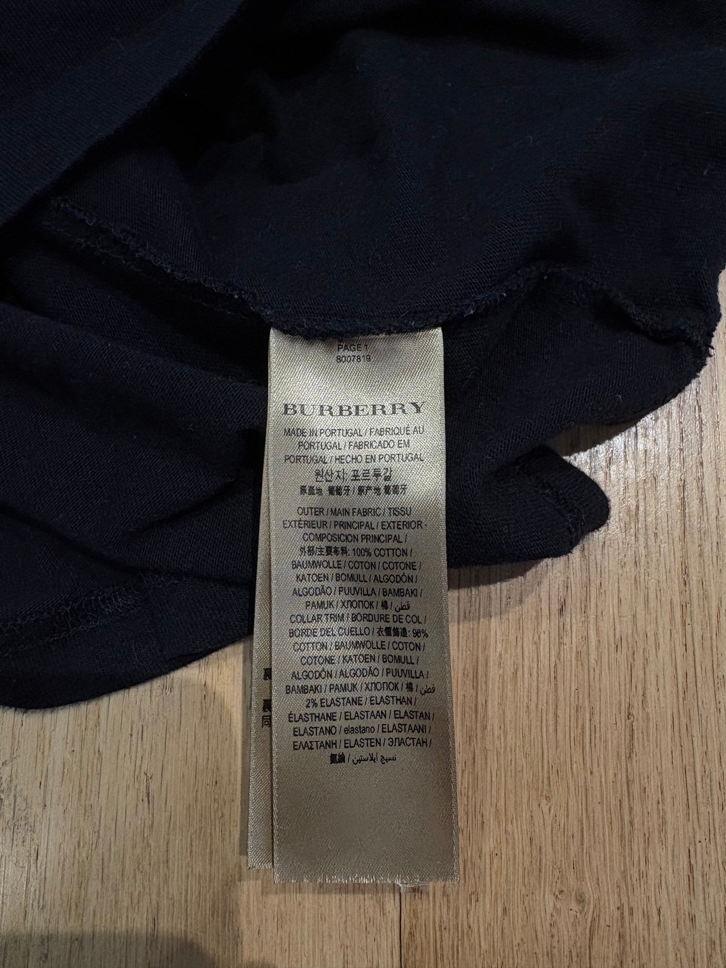 Burberry Logo Tee Black Size Small