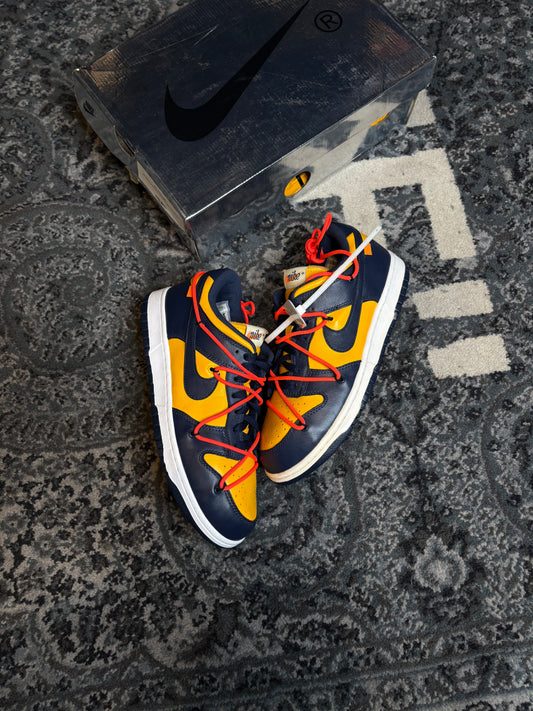 Nike Dunk Off-White “University Gold Midnight Navy” Clean Og Size 9.5