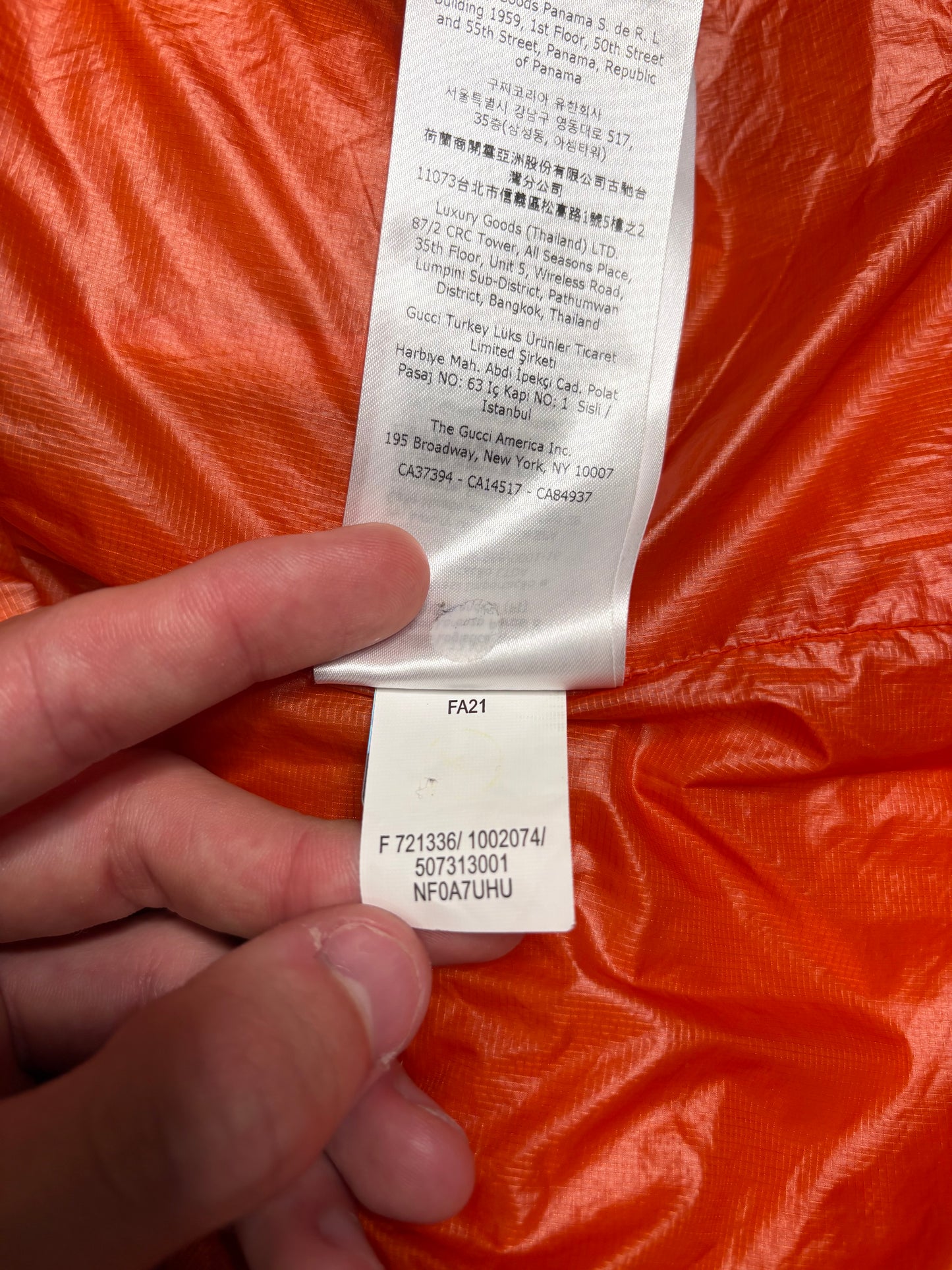 Gucci x TNF Orange Windbreaker PO Size L