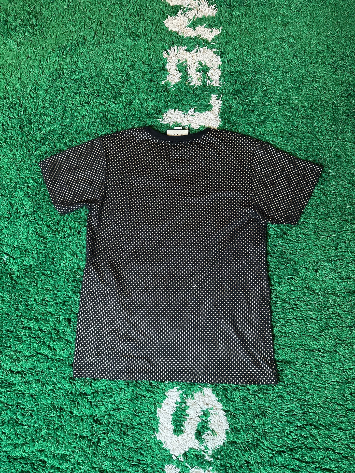 Gucci Tee Black Gold Logo Size Medium