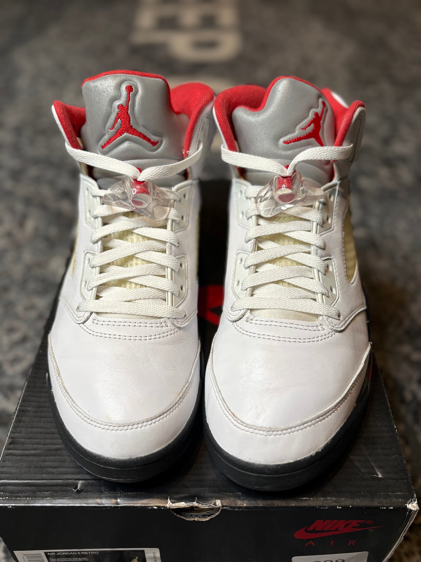 Jordan 5 Retro “Fire Red Silver Tongue” Po Og Size 10