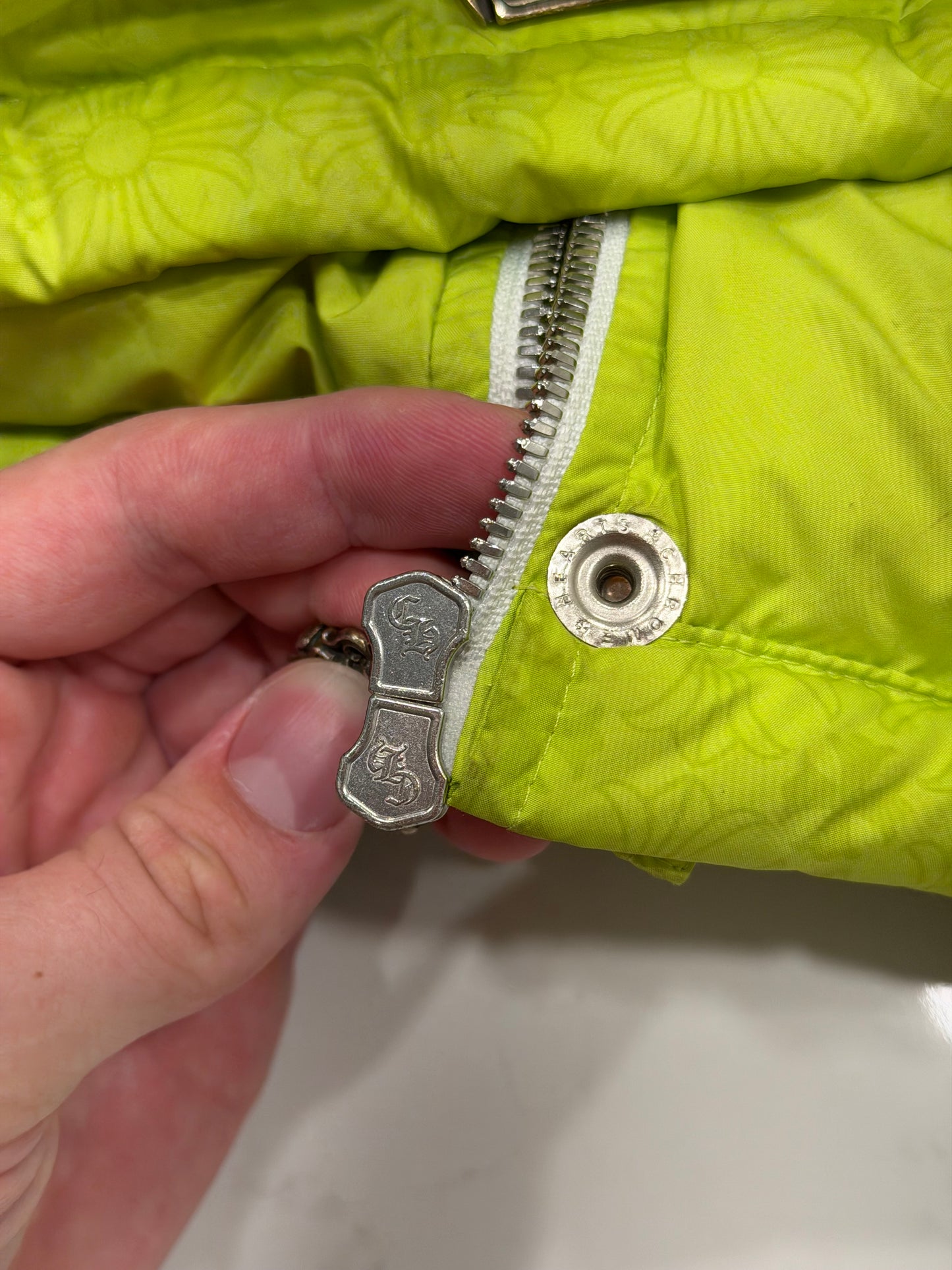 Chrome Hearts Green Quilted Puffer Jacket Size Medium