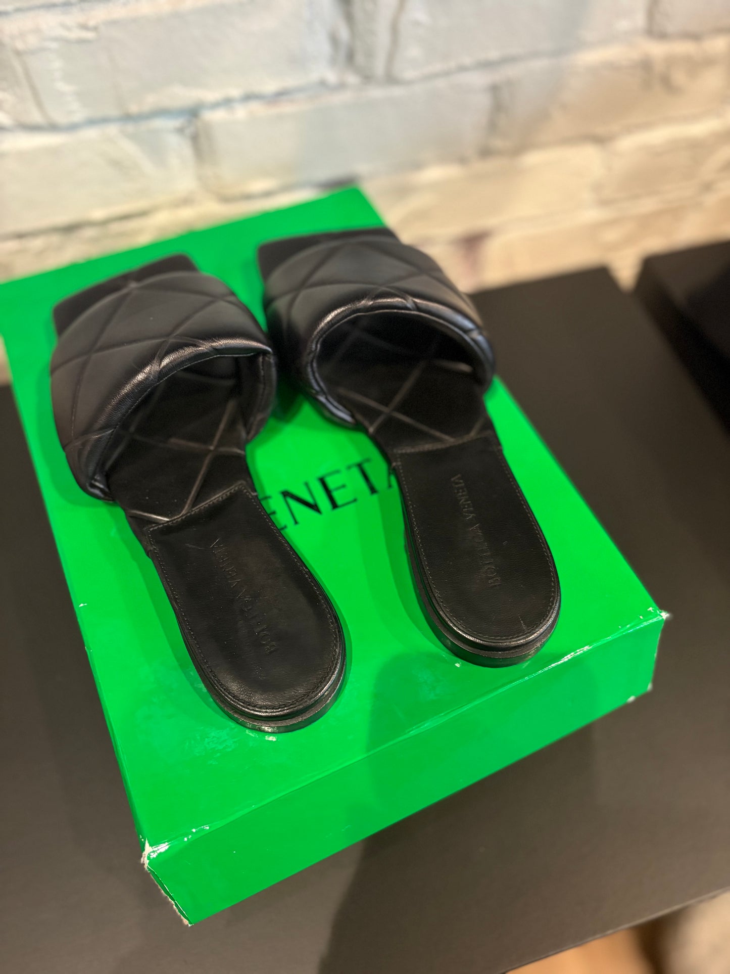 Bottega Veneta Black Slides Clean OG Size 39