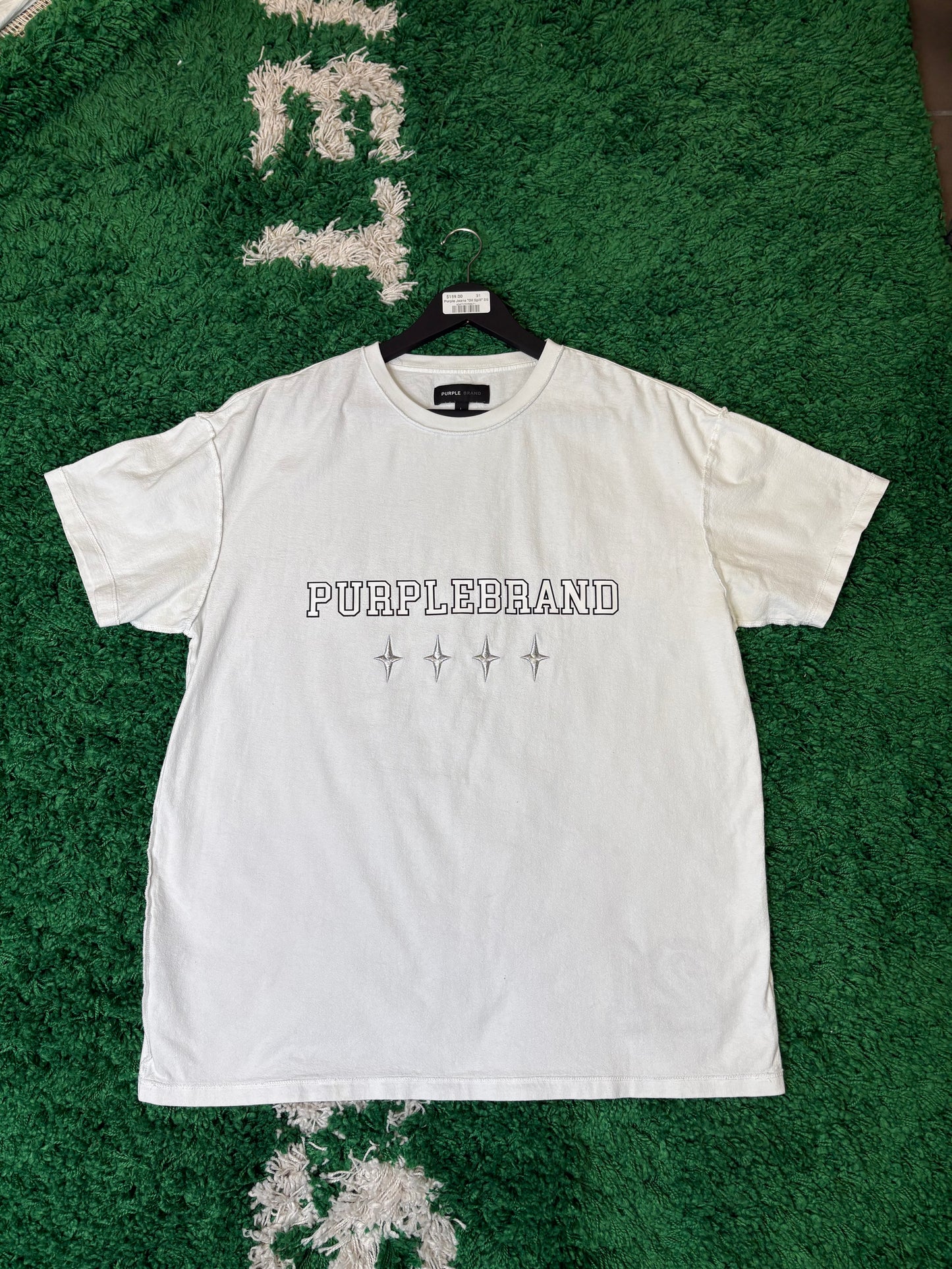 Purple Tee White Size Large