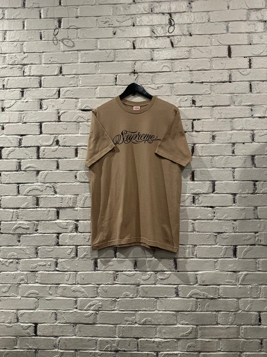 Supreme Script T-shirt Tan Brand New Size M