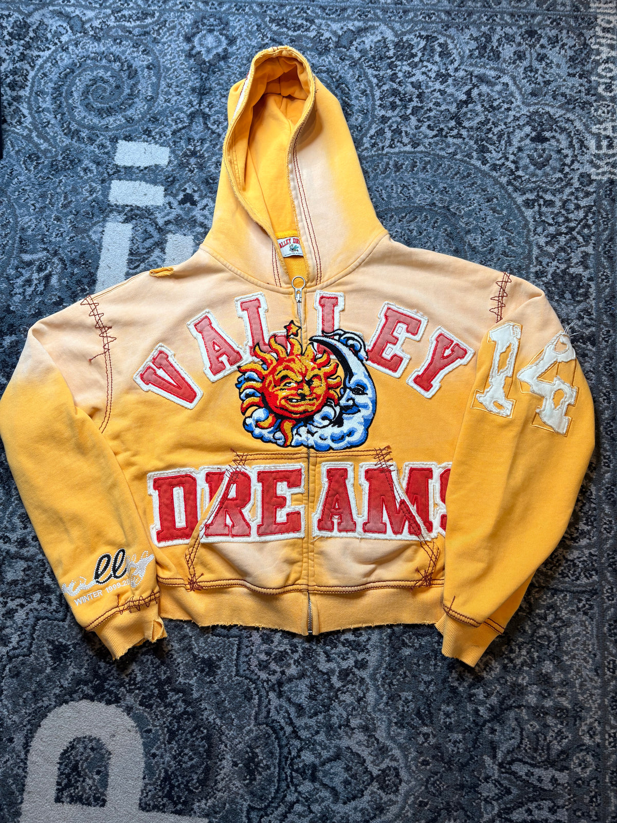 Vale Forever Sunny Zip Up Hoodie Yellow Size M