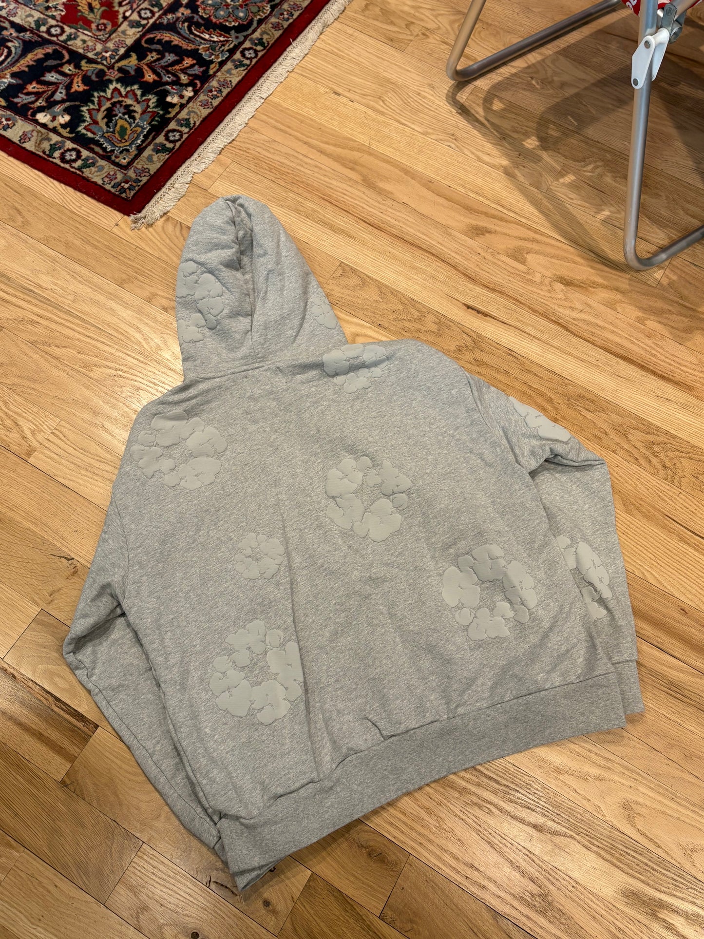 Denim Tears Gray Mono Wreath Hoodie Size XL