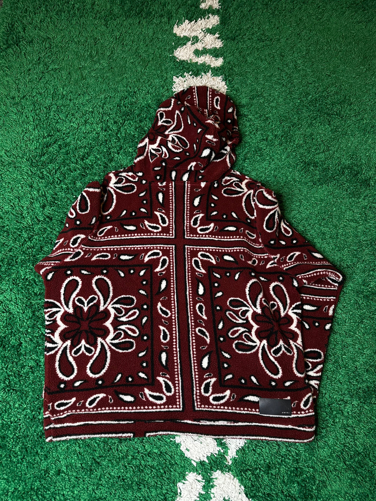 Amiri Red Bandana Hoodie Size XL