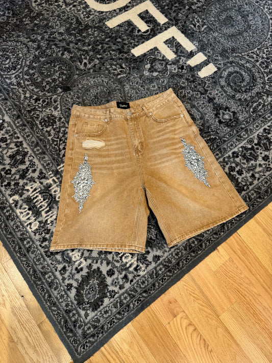 Fraternal Beige Rhinestones Shorts Size 34