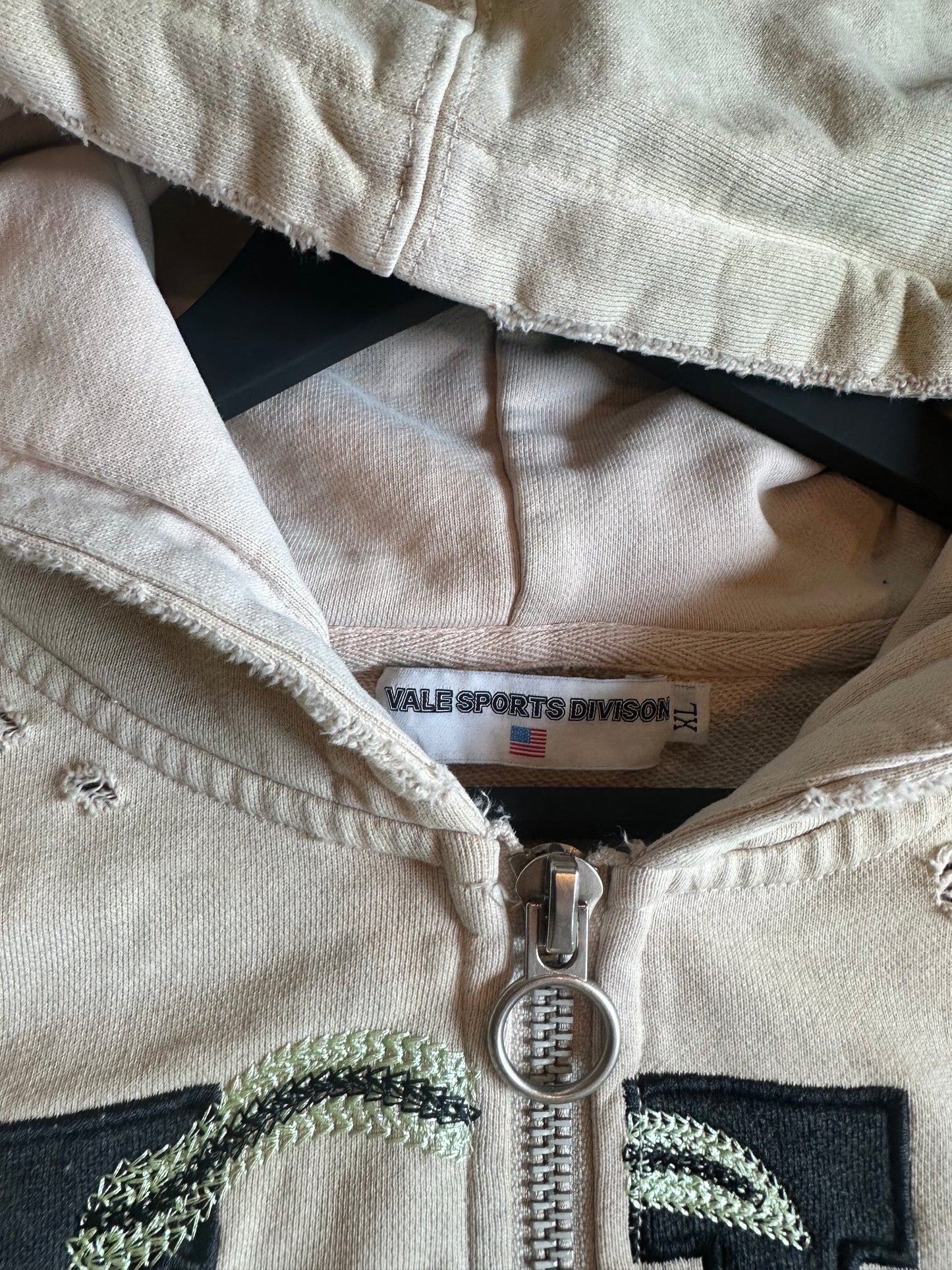 Vale Zip Hoodie Cream Floral Size XL