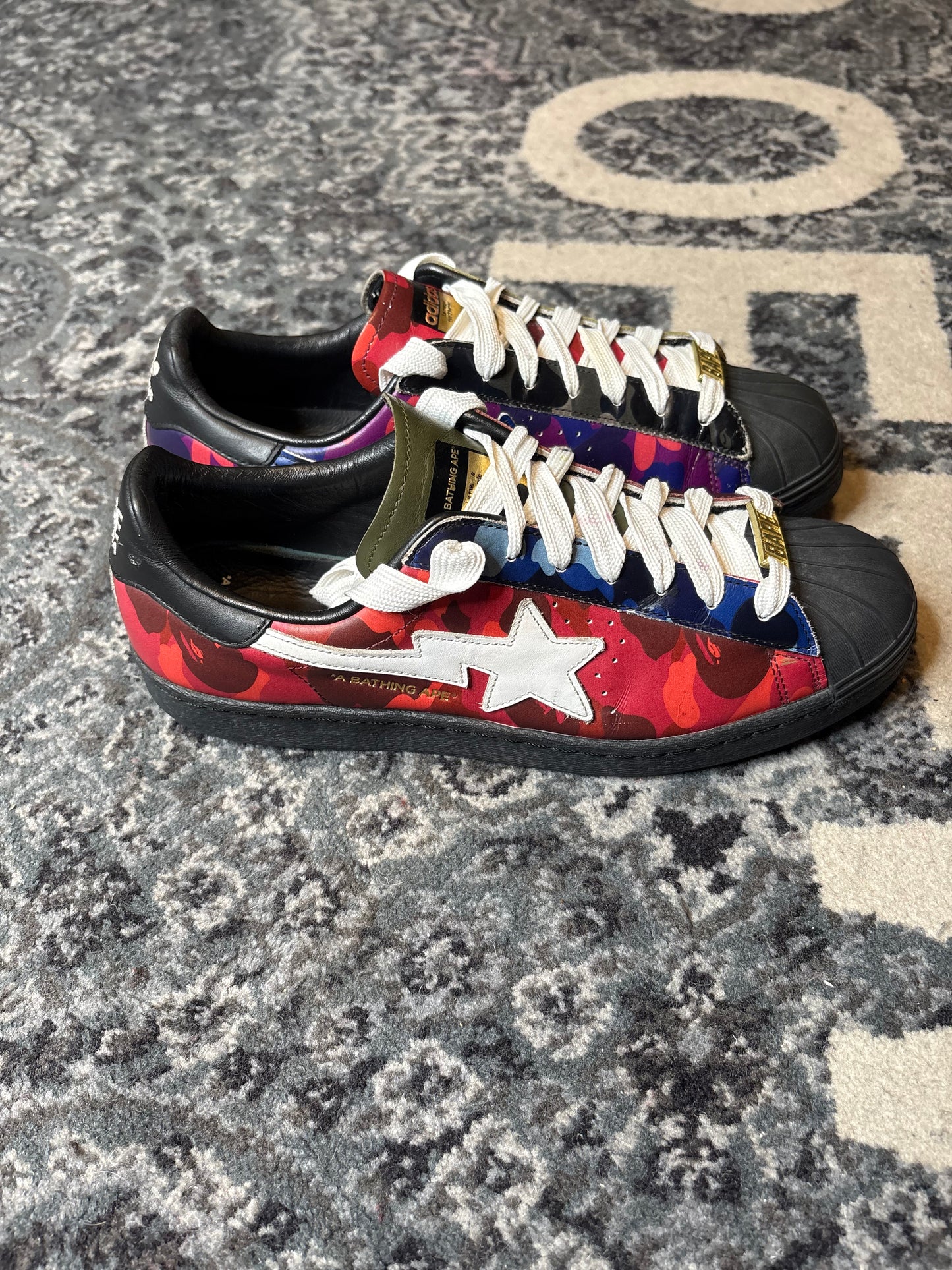 Adidas Superstar 80s Bape Multi Camo Clean Nb Size 10.5