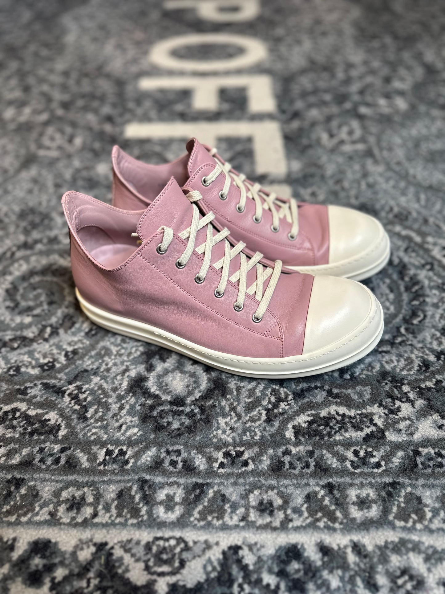 Rick Owens Ramone Low Pink Leather CLEAN NB SIZE 11(44EU)