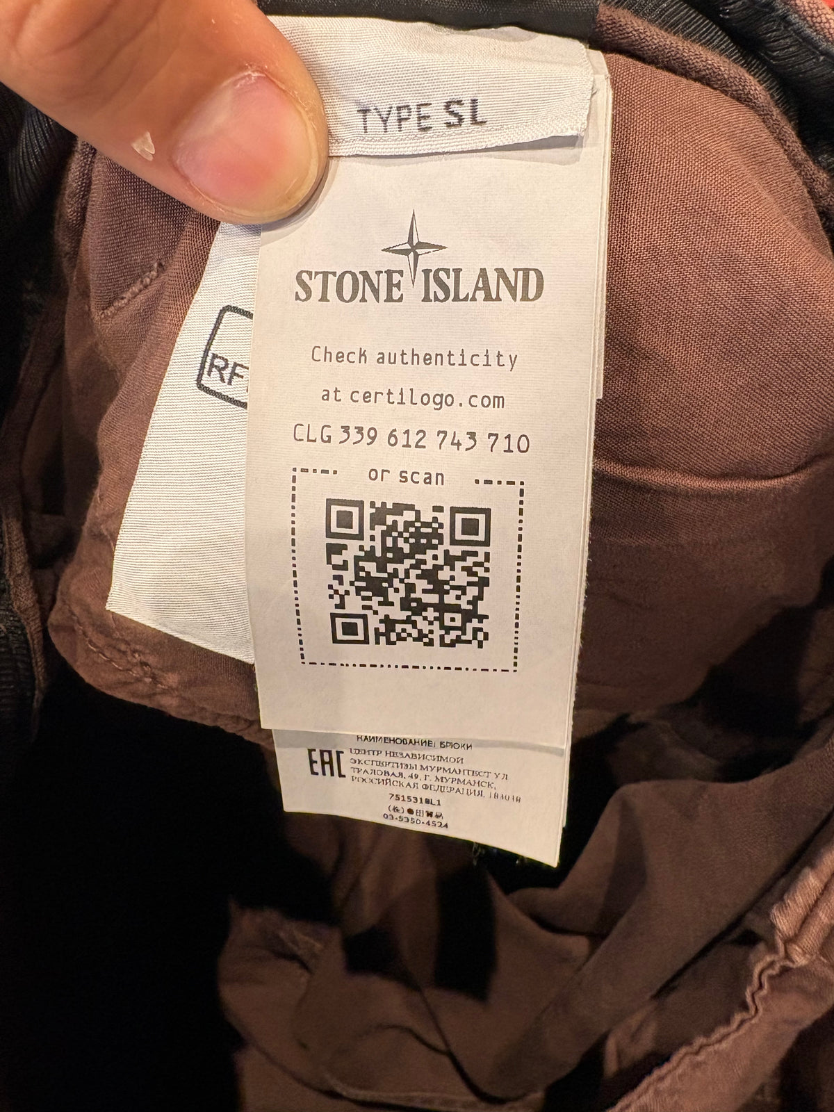 Stone island slim badge logo cargo pants Mahogany Brown Size 30