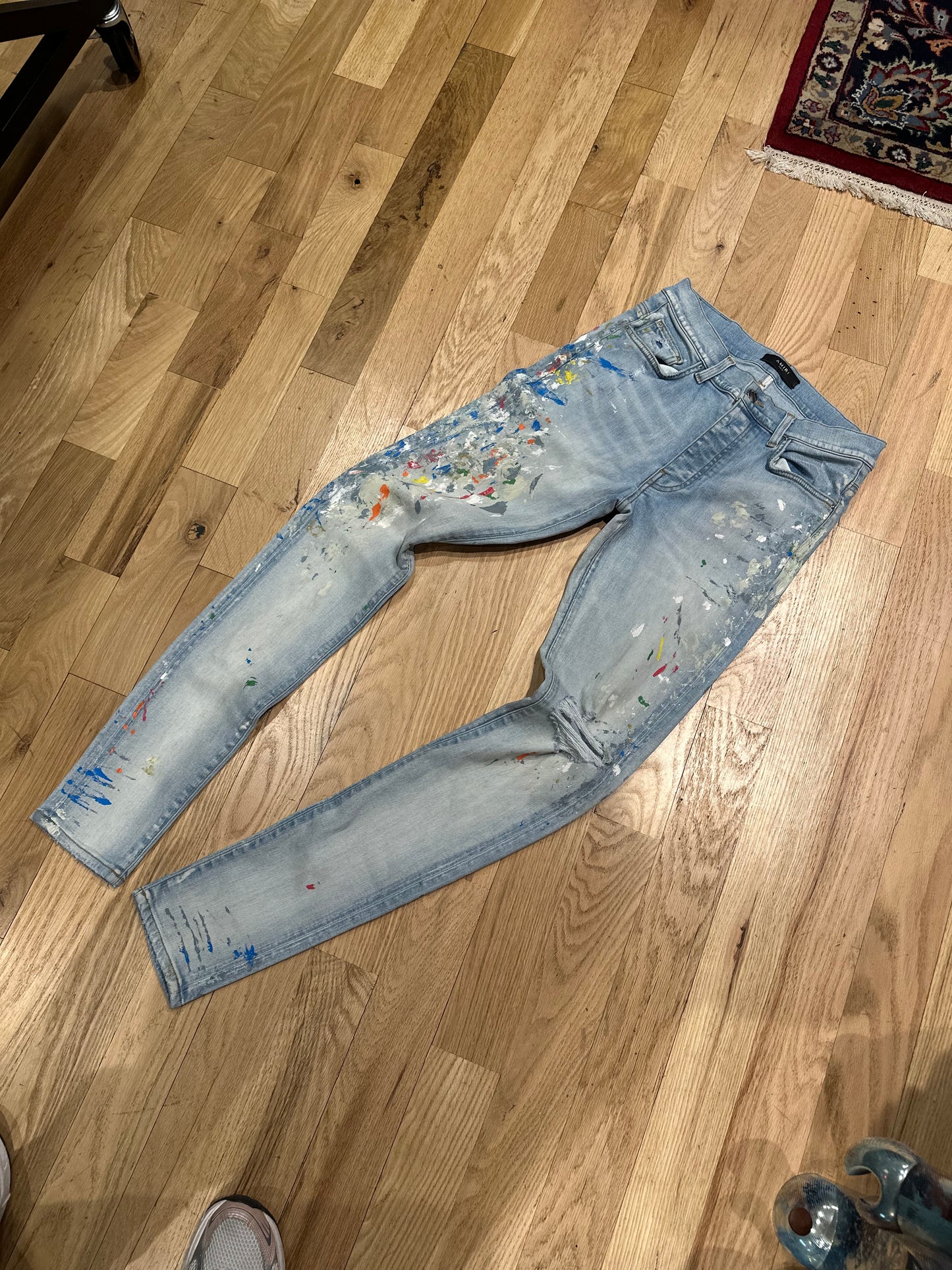 Amiri Jeans Light Wash Paint Splatter Size 31