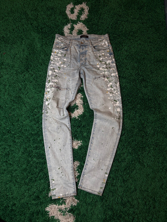 Amiri Jeans Light Wash Paint Size 32