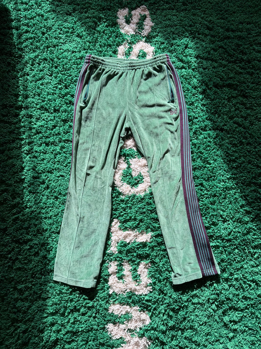 Needles Green Velour Track Pants Size Medium