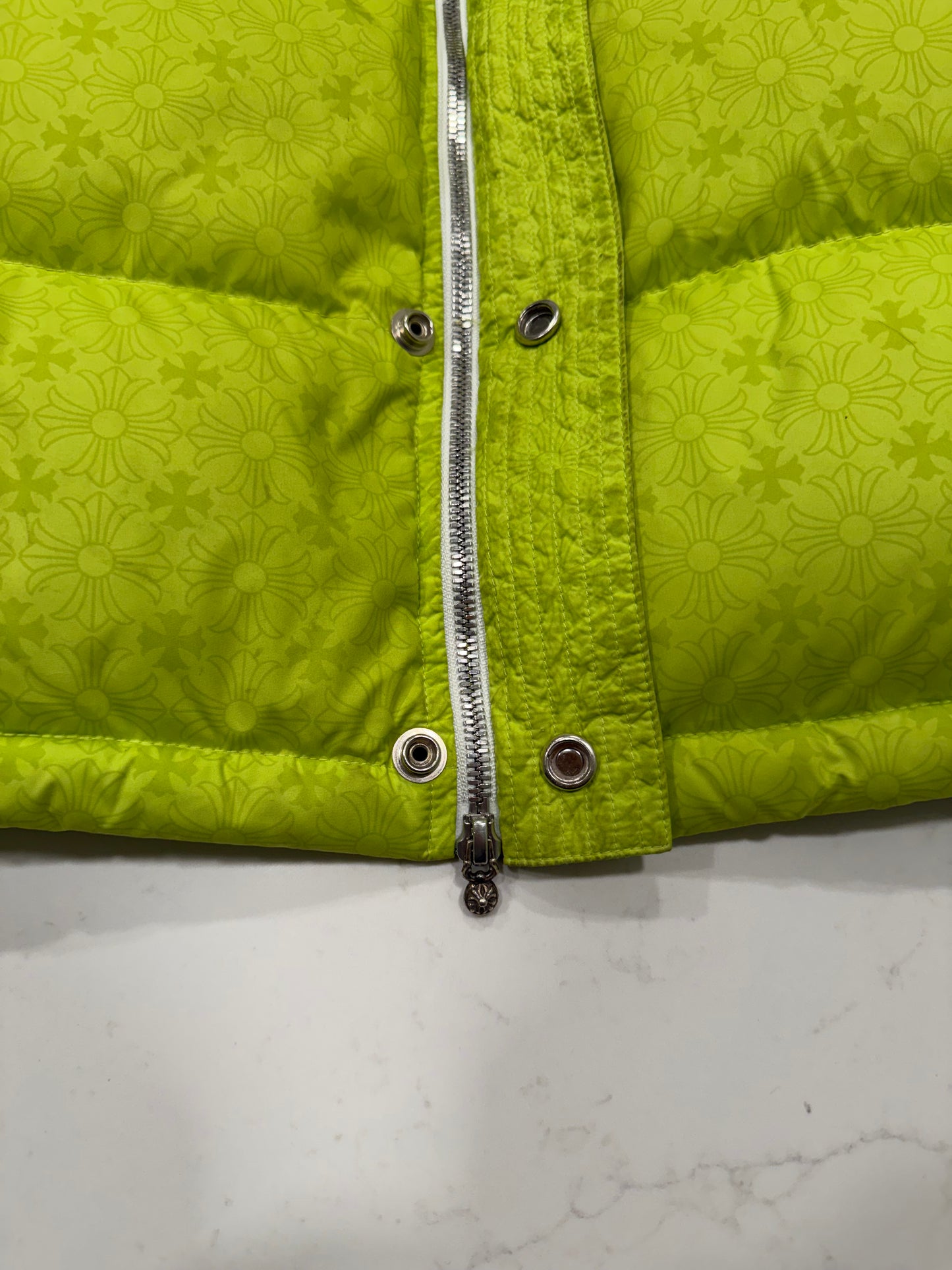 Chrome Hearts Green Quilted Puffer Jacket Size Medium