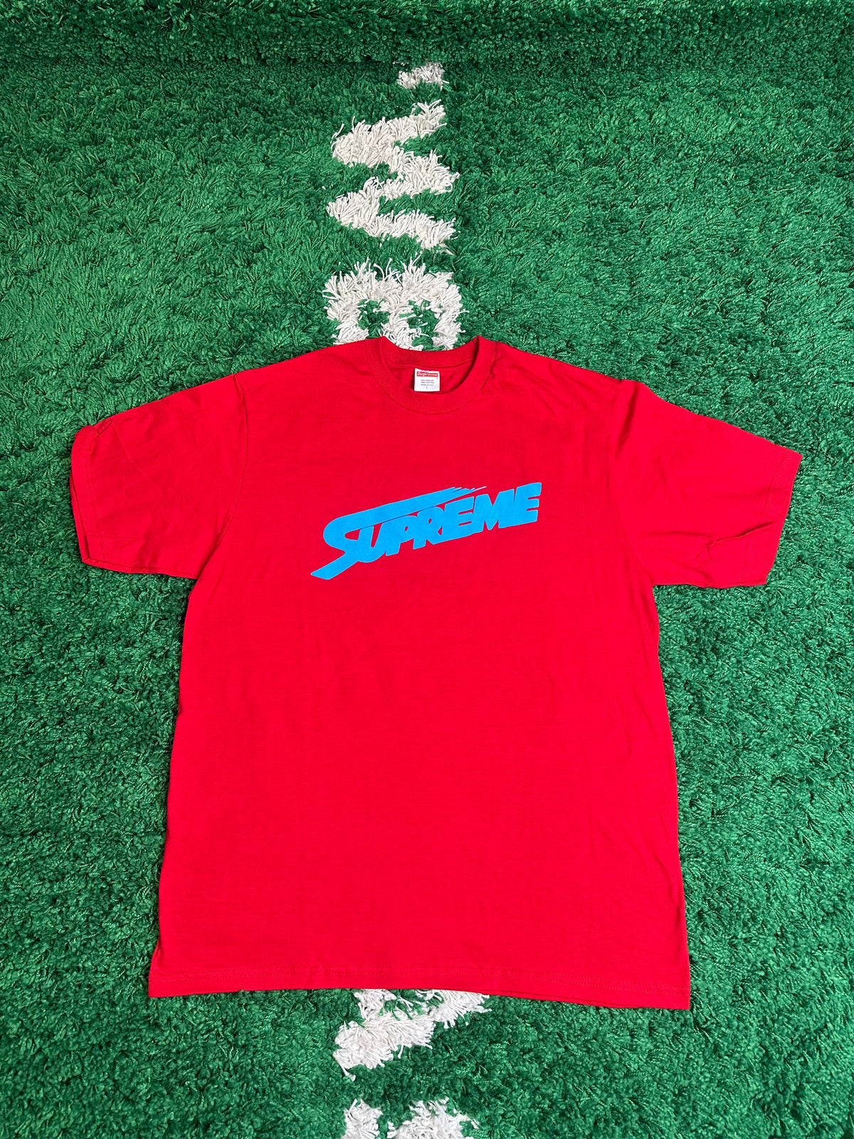 Supreme Red/Blue Logo Tee DS Size Large