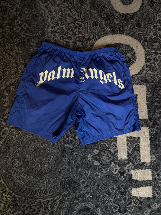 Palm Angels Swimming Trunks Blue Size Medium