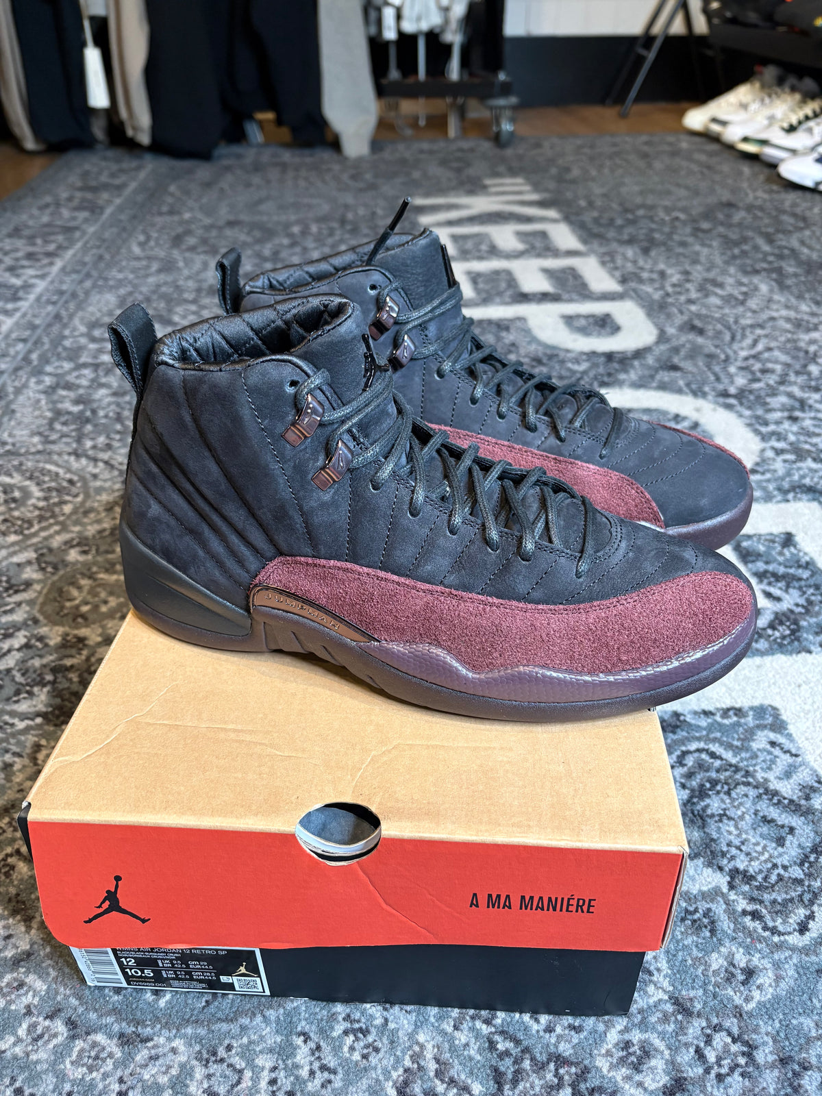Jordan 12 Retro “A Ma Maniere Black” Vnds Og Size 10.5M/12W