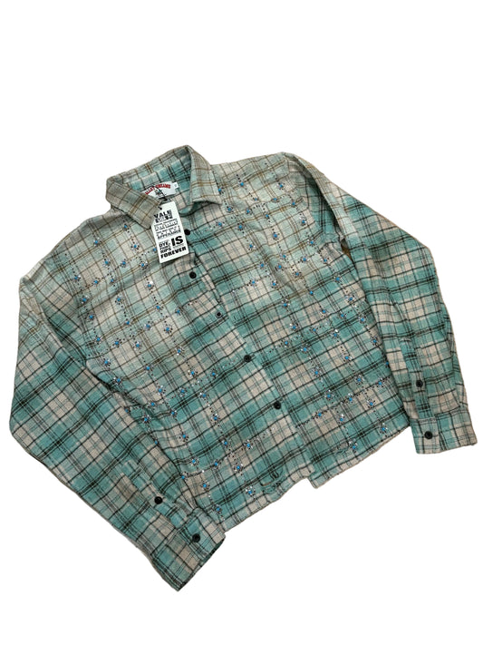 Vale Turquoise Rhinestone Flannel DS Size Medium