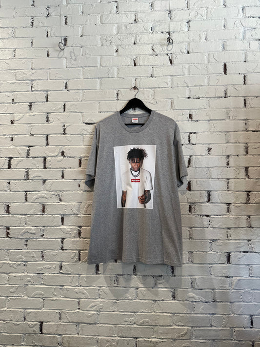 Supreme NBA Young Boy T -shirt Grey Gently Used Size XL