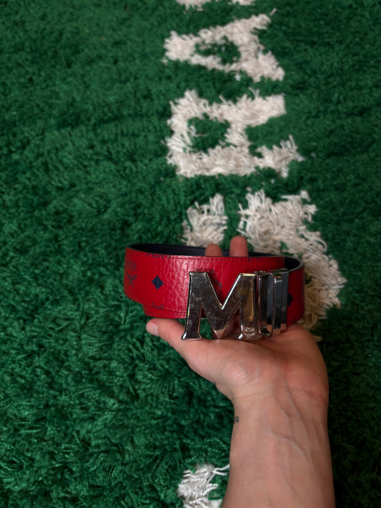 MCM Belt Red Monogram